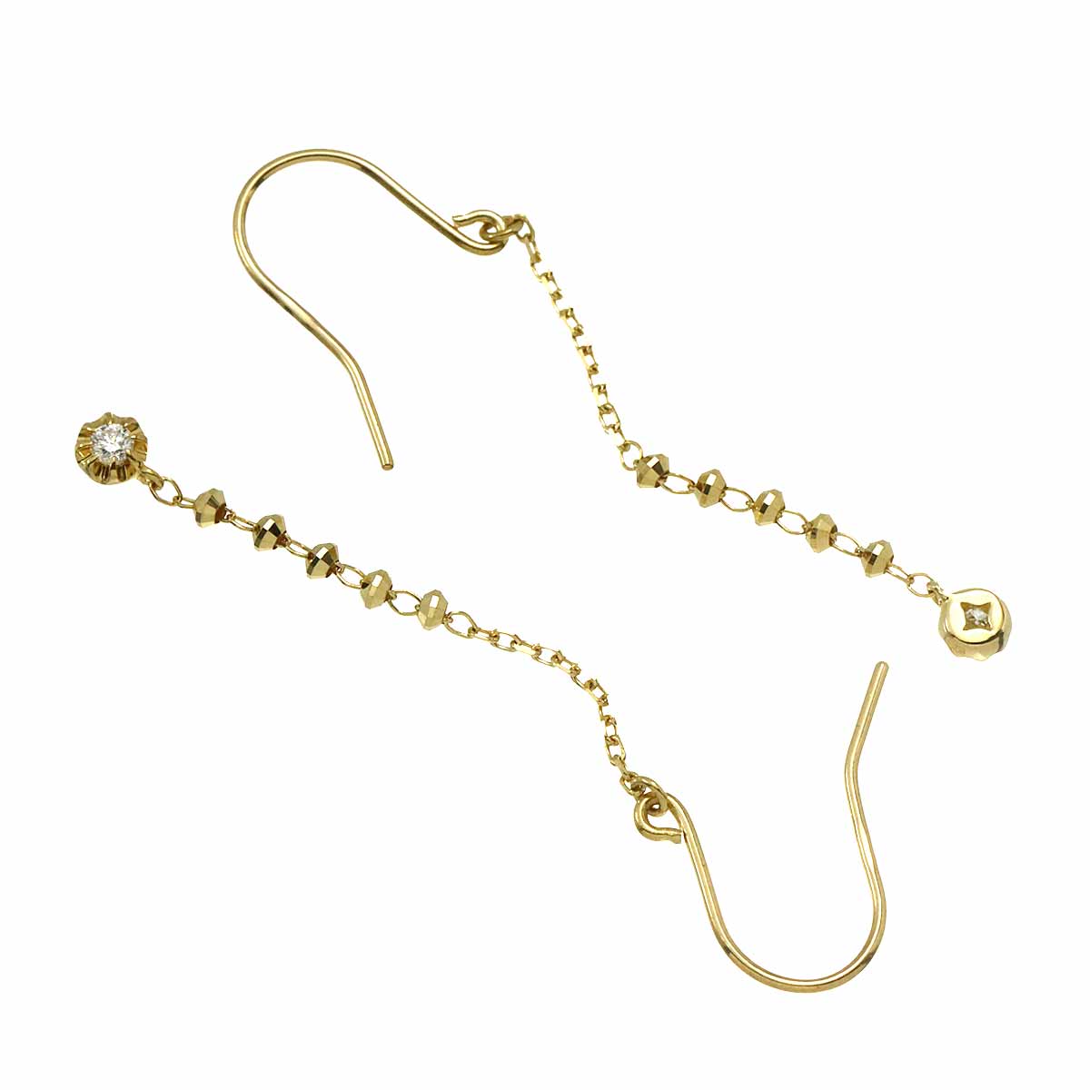 Diamond Earrings Pierced K18 YG 750