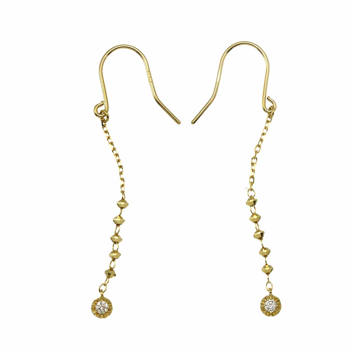 Diamond Earrings Pierced K18 YG 750