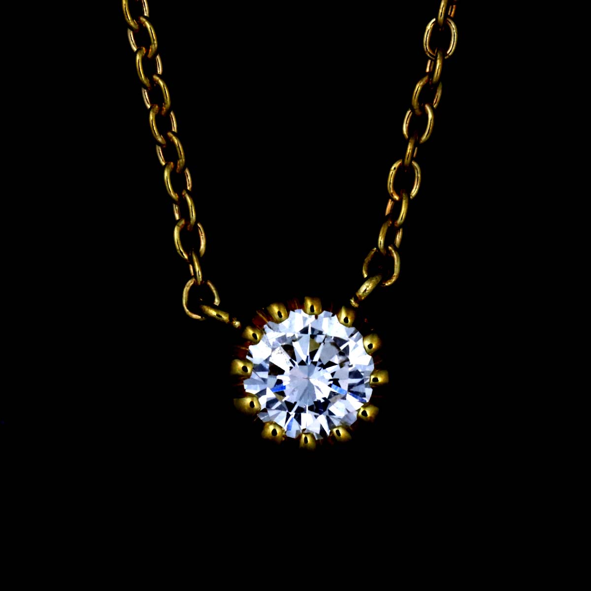 Diamond 0.12ct Necklace 18K YG 750