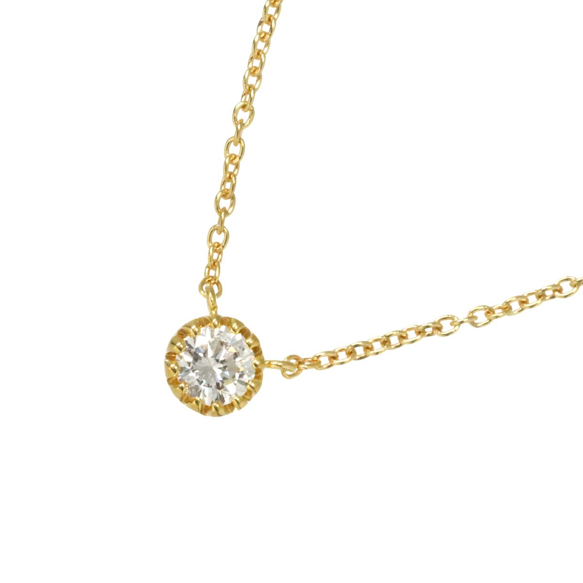 Diamond 0.12ct Necklace 18K YG 750