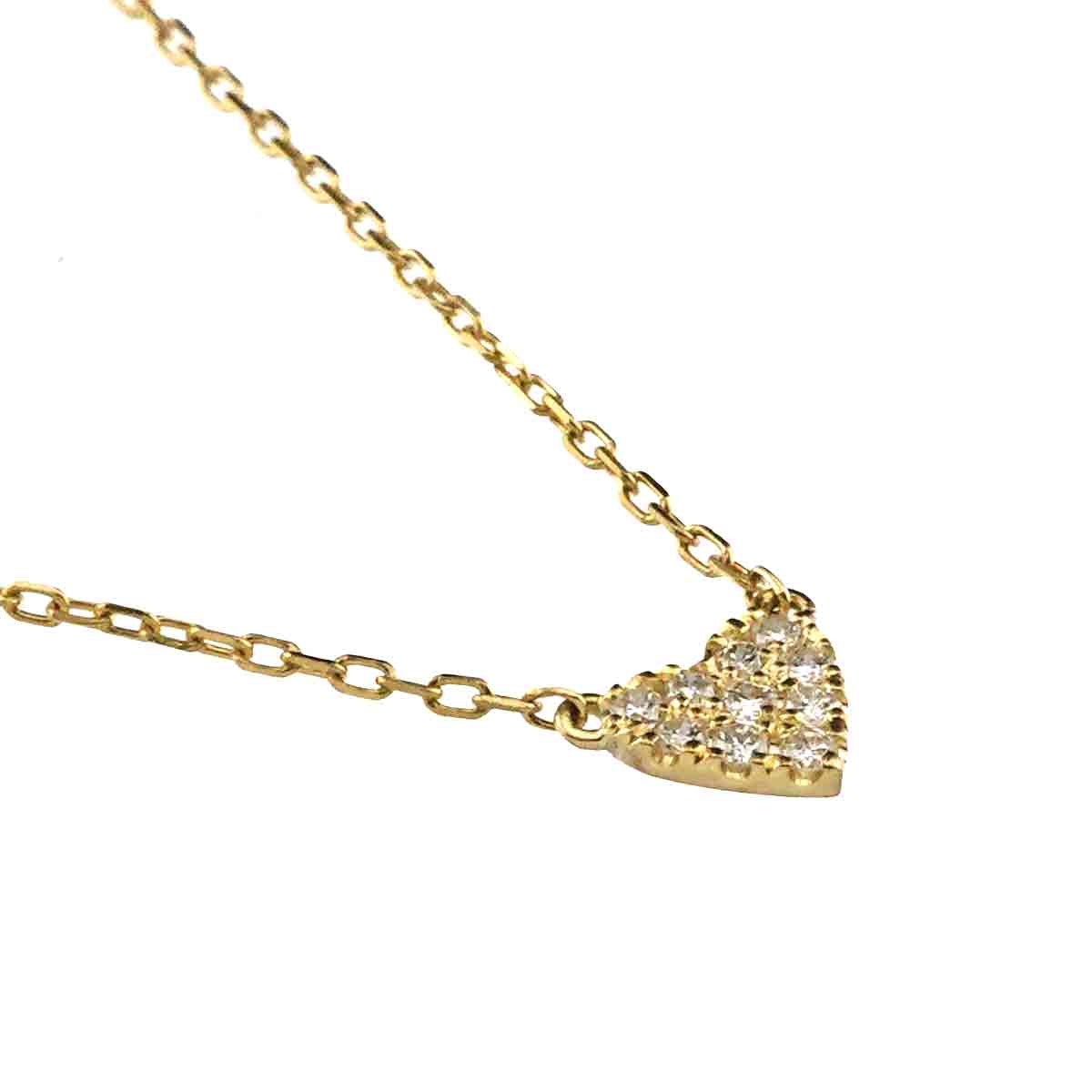Heart Diamond 0.05ct Necklace 18K Yellow Gold 750
