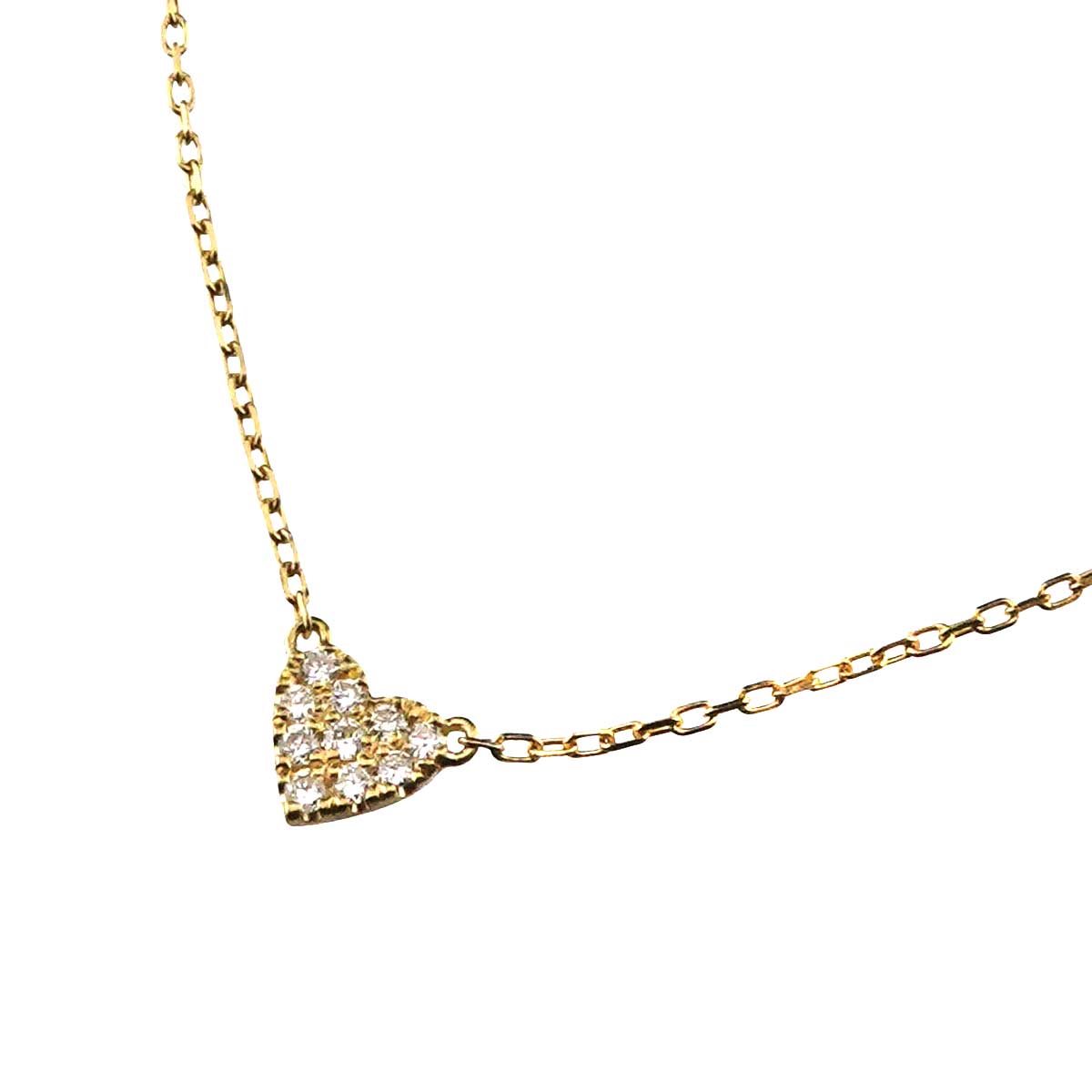 Heart Diamond 0.05ct Necklace 18K Yellow Gold 750