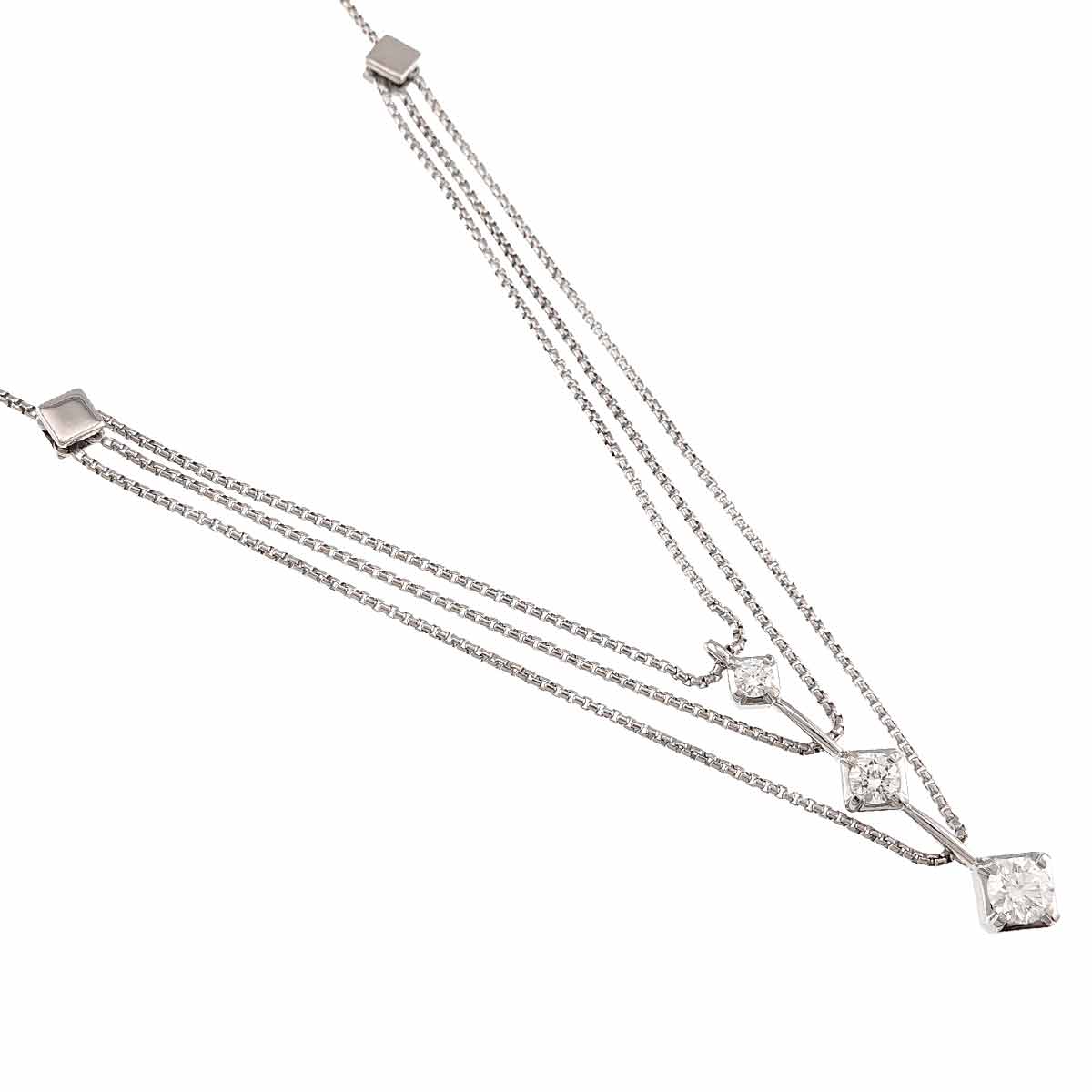 Diamond 0.51ct Necklace 18K WG 750