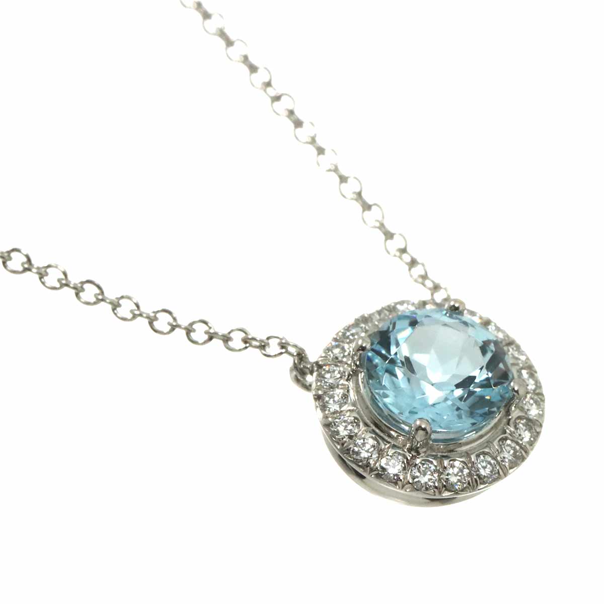 Soleste Aquamarine Diamond Necklace Platinum