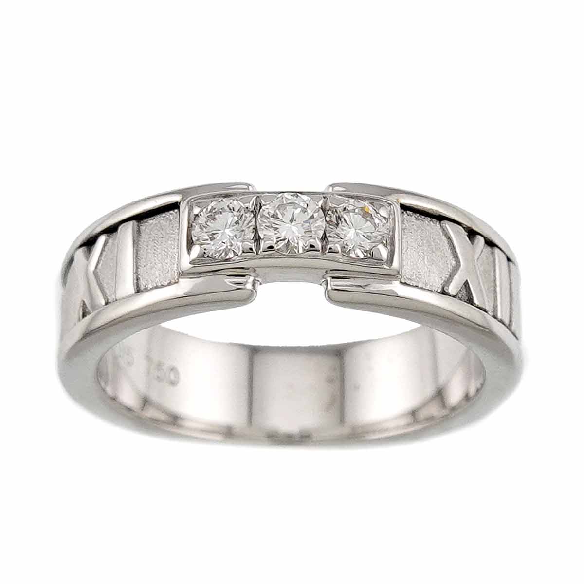 Atlas Diamond Ring 18K White Gold 750 size5.25(US)