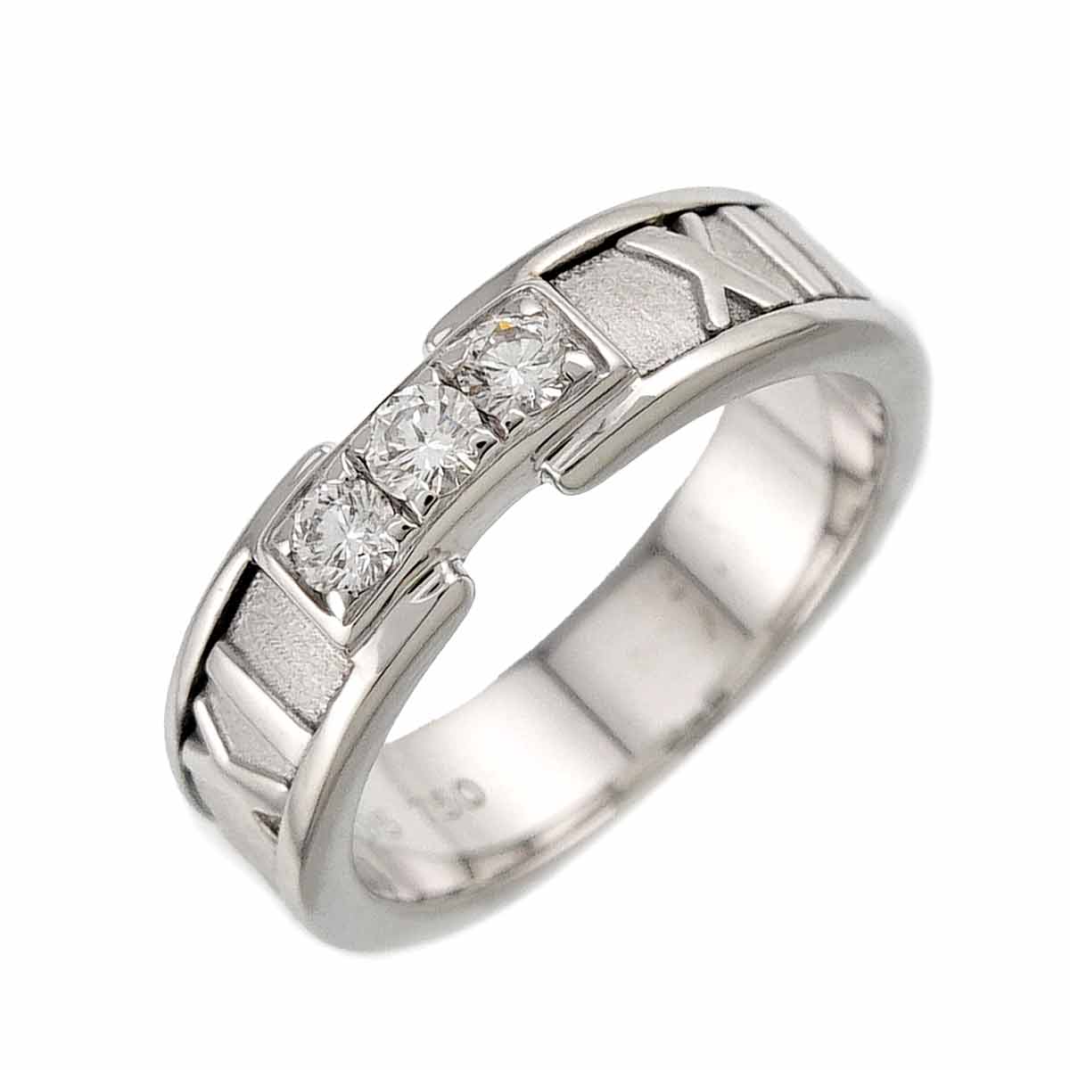 Atlas Diamond Ring 18K White Gold 750 size5.25(US)