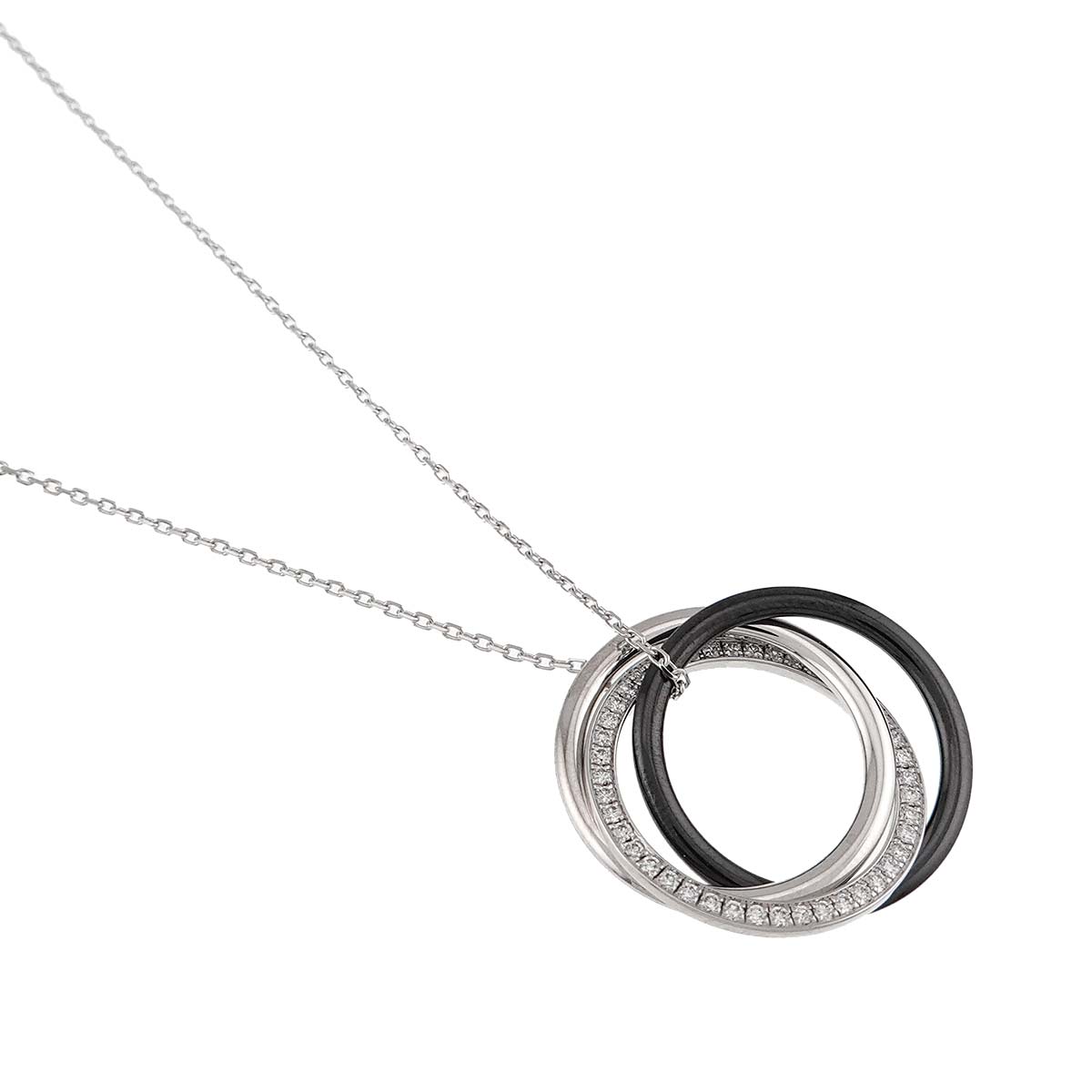 Trinity Diamond Necklace 18K WG 750 Ceramic