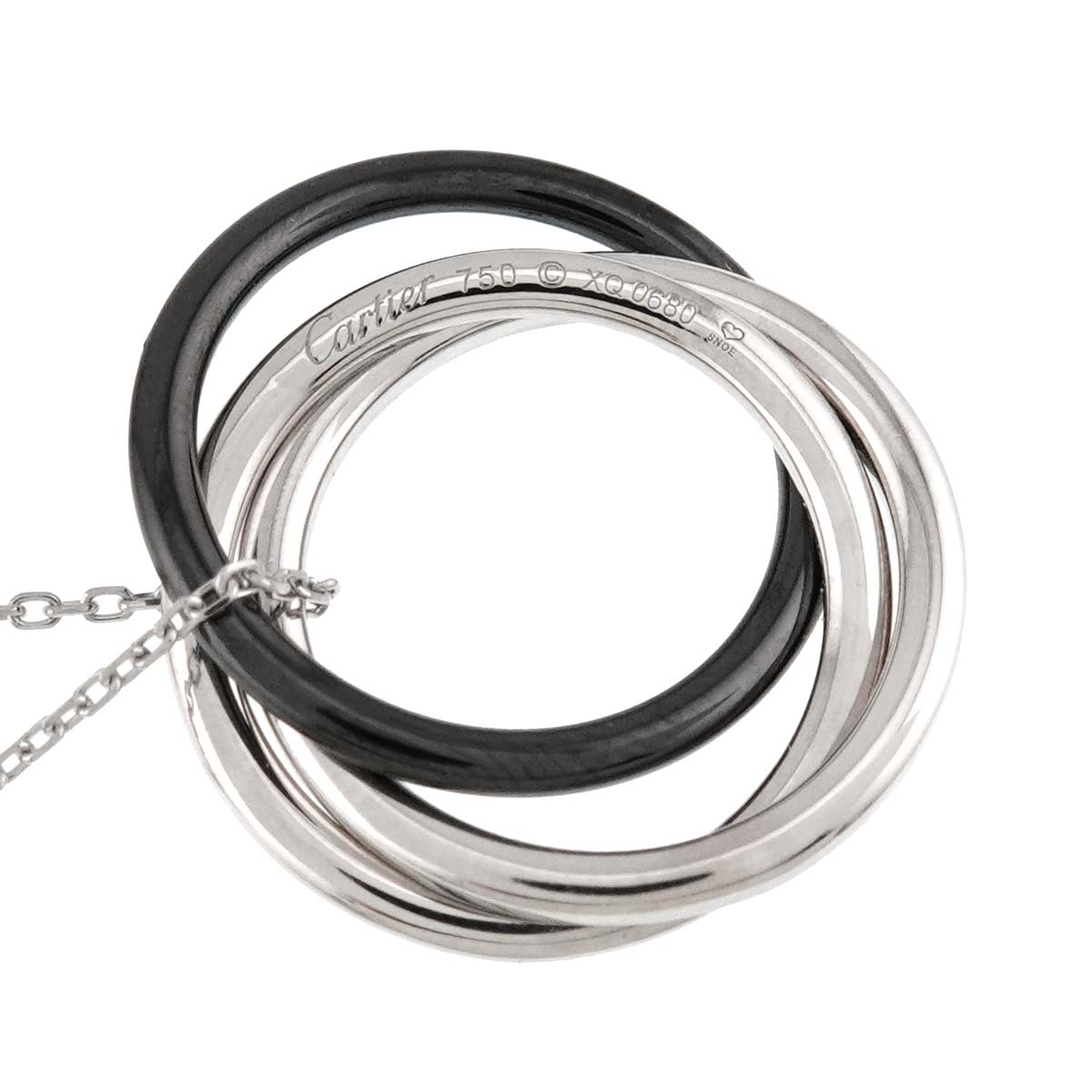 Trinity Diamond Necklace 18K WG 750 Ceramic