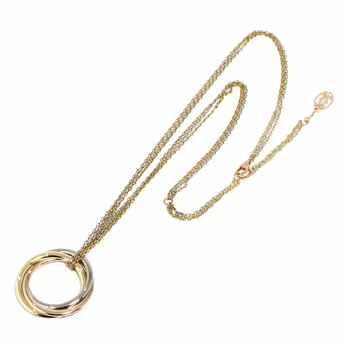 Trinity Diamond Necklace 18K YG WG PG 750