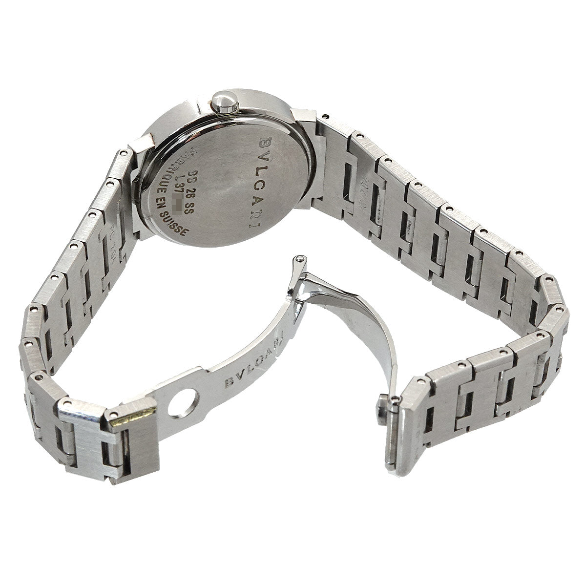 BVLGARIBVLGARI BB26SS 12P Diamond Quartz Black Dial Ladies