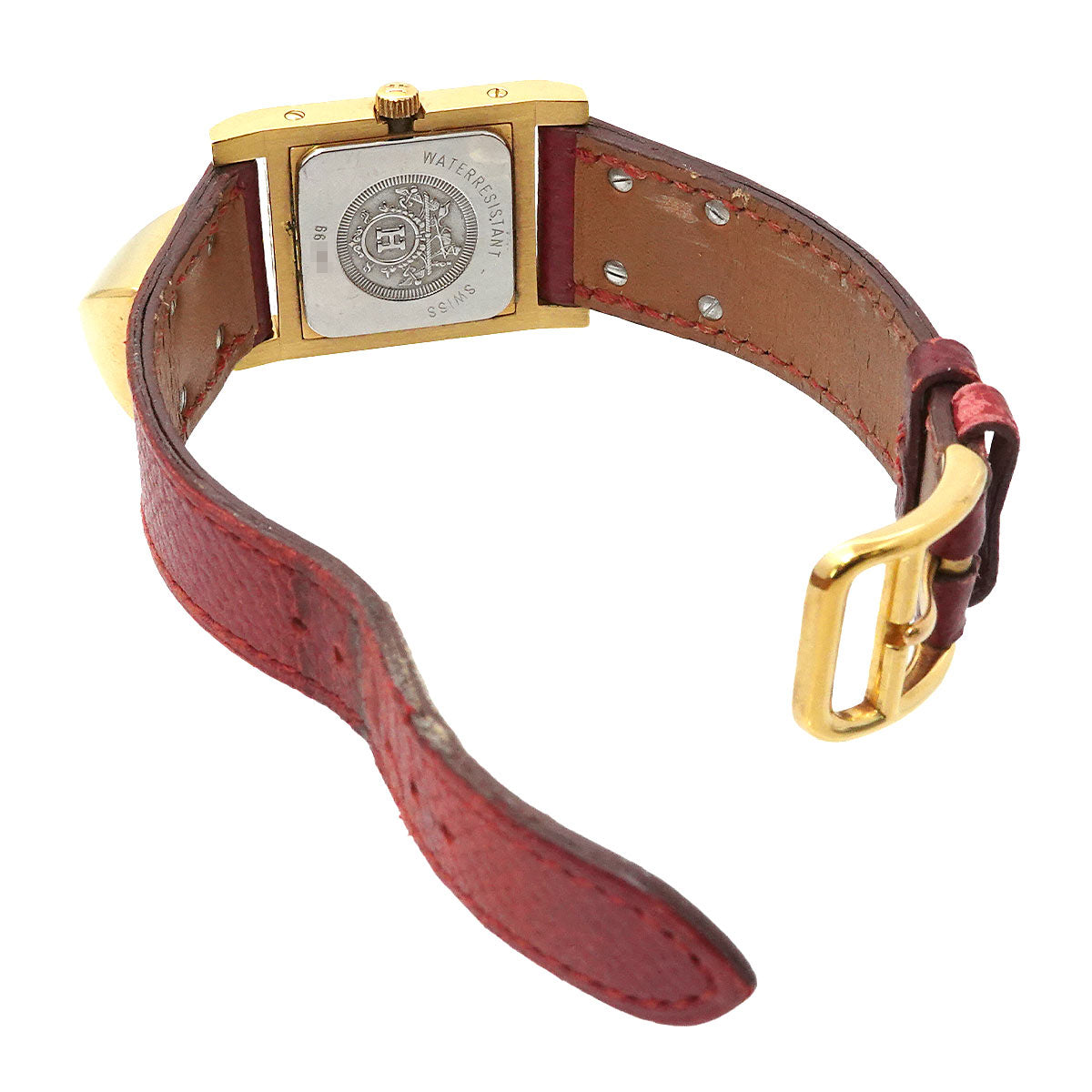 Medor Vintage pyramid Gold studs Quartz White Dial Ladies