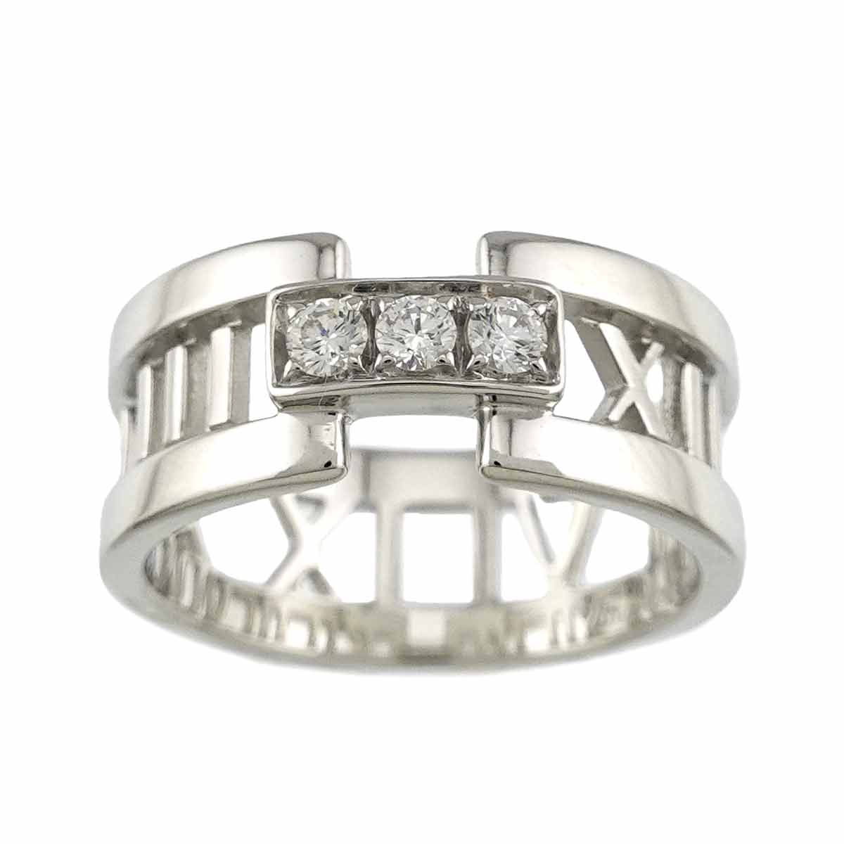 Atlas Diamond Ring 18K White Gold 750 size7.5(US)