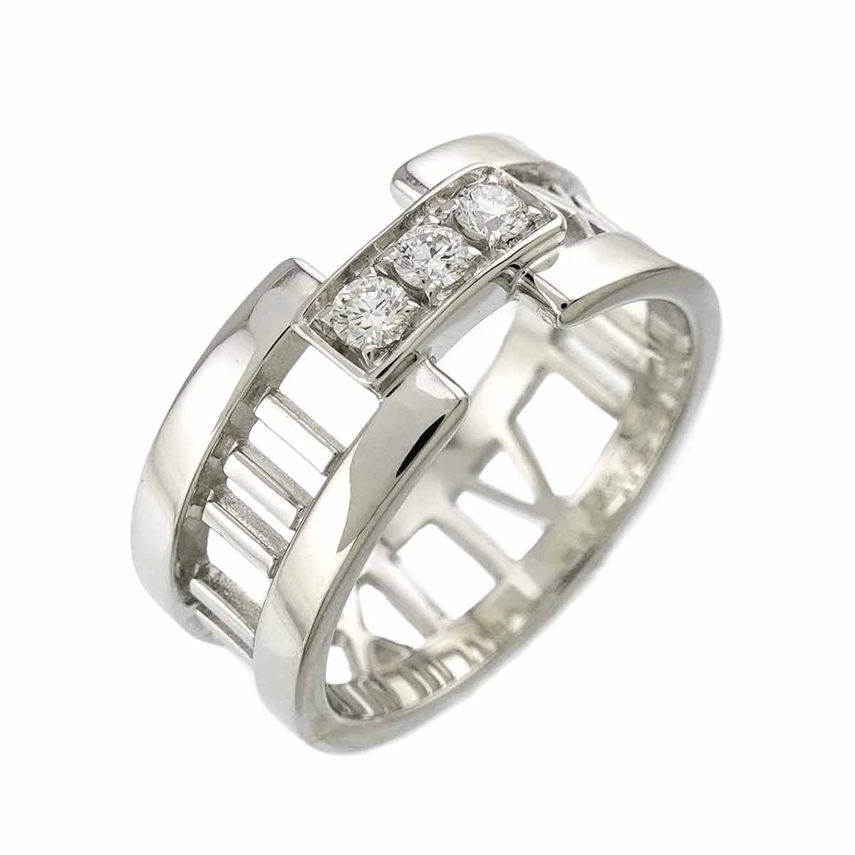 Atlas Diamond Ring 18K White Gold 750 size7.5(US)