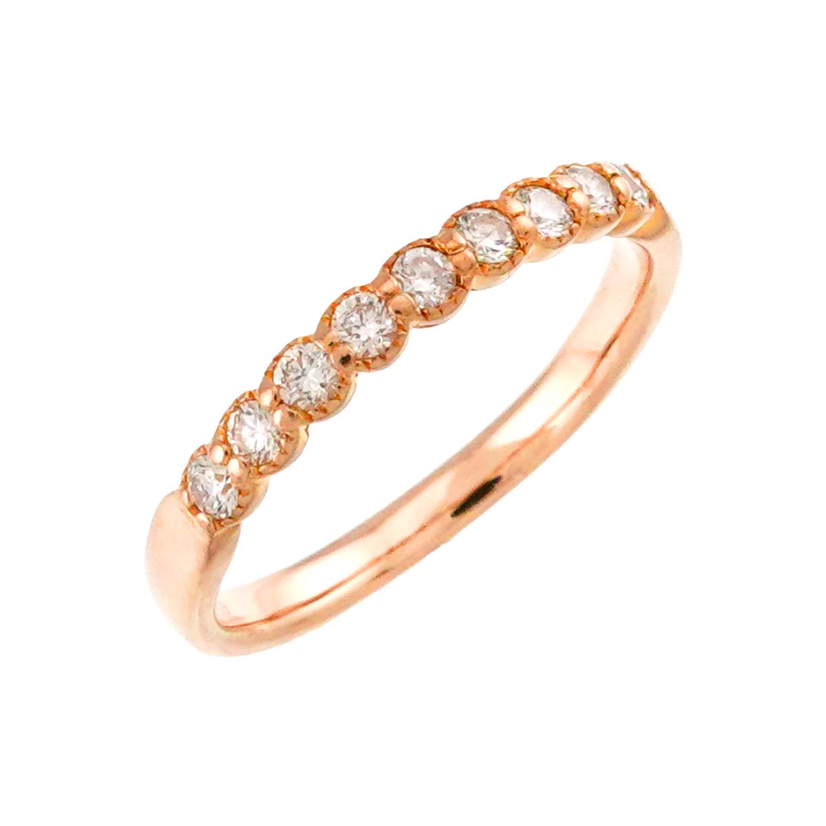 Half Diamond Ring 18K PG 750 Size4(US)