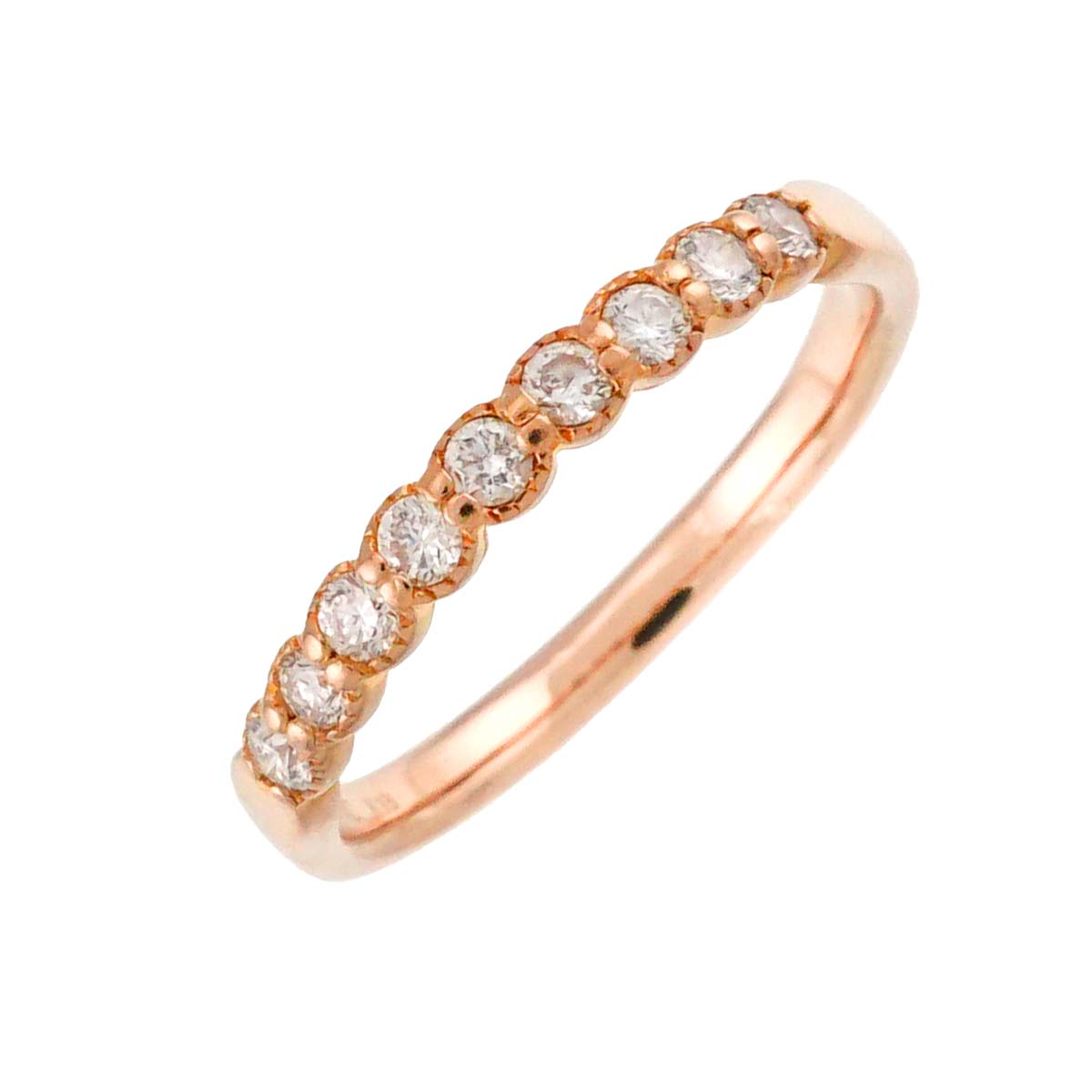 Half Diamond Ring 18K PG 750 Size4(US)