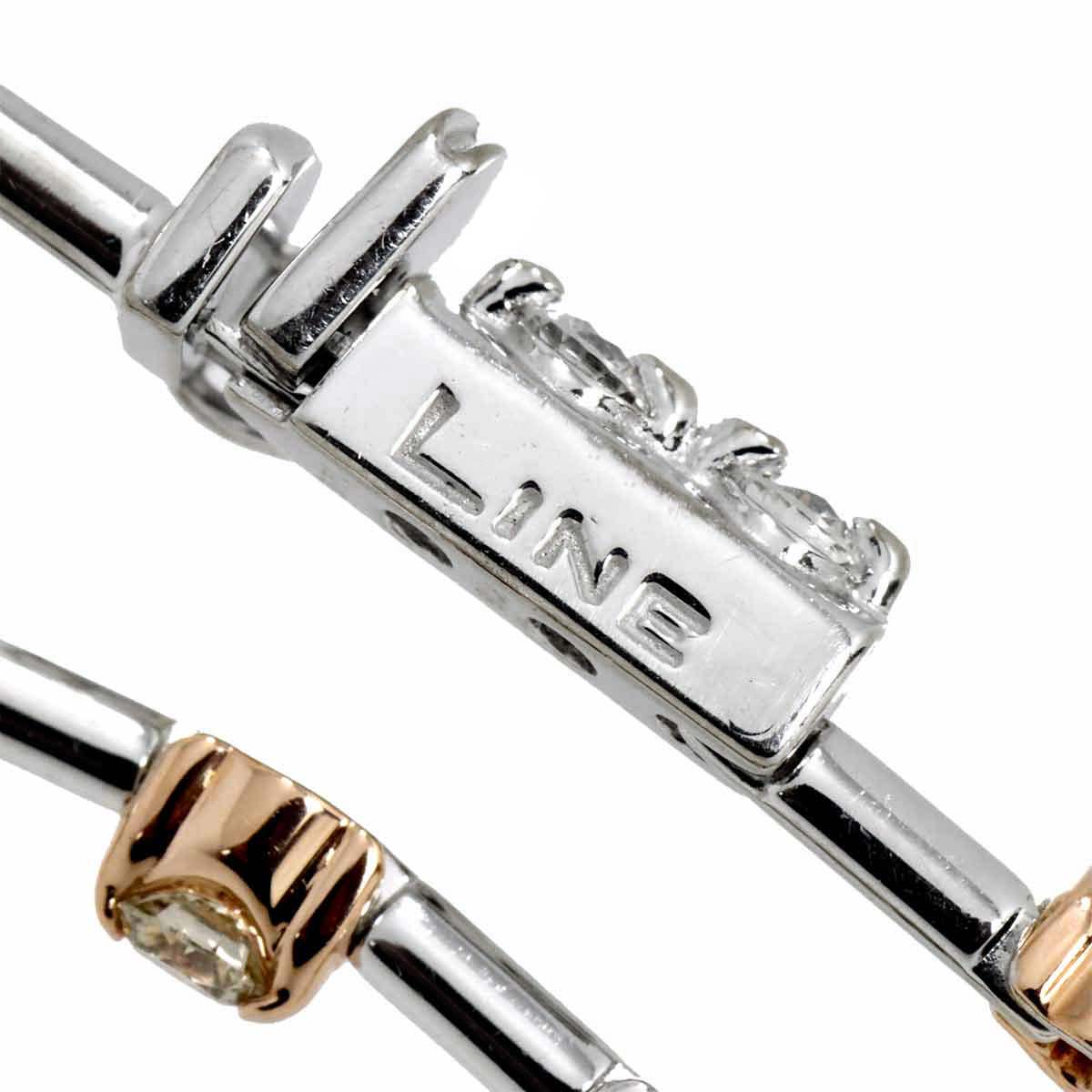 DE BEERS LINE Diamond 1.25ct Bracelet 18K WG PG 750