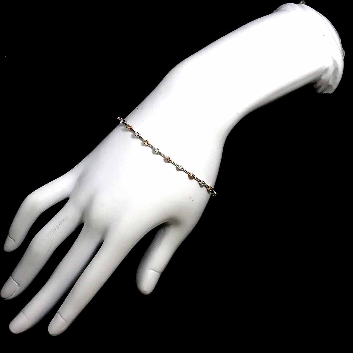 DE BEERS LINE Diamond 1.25ct Bracelet 18K WG PG 750