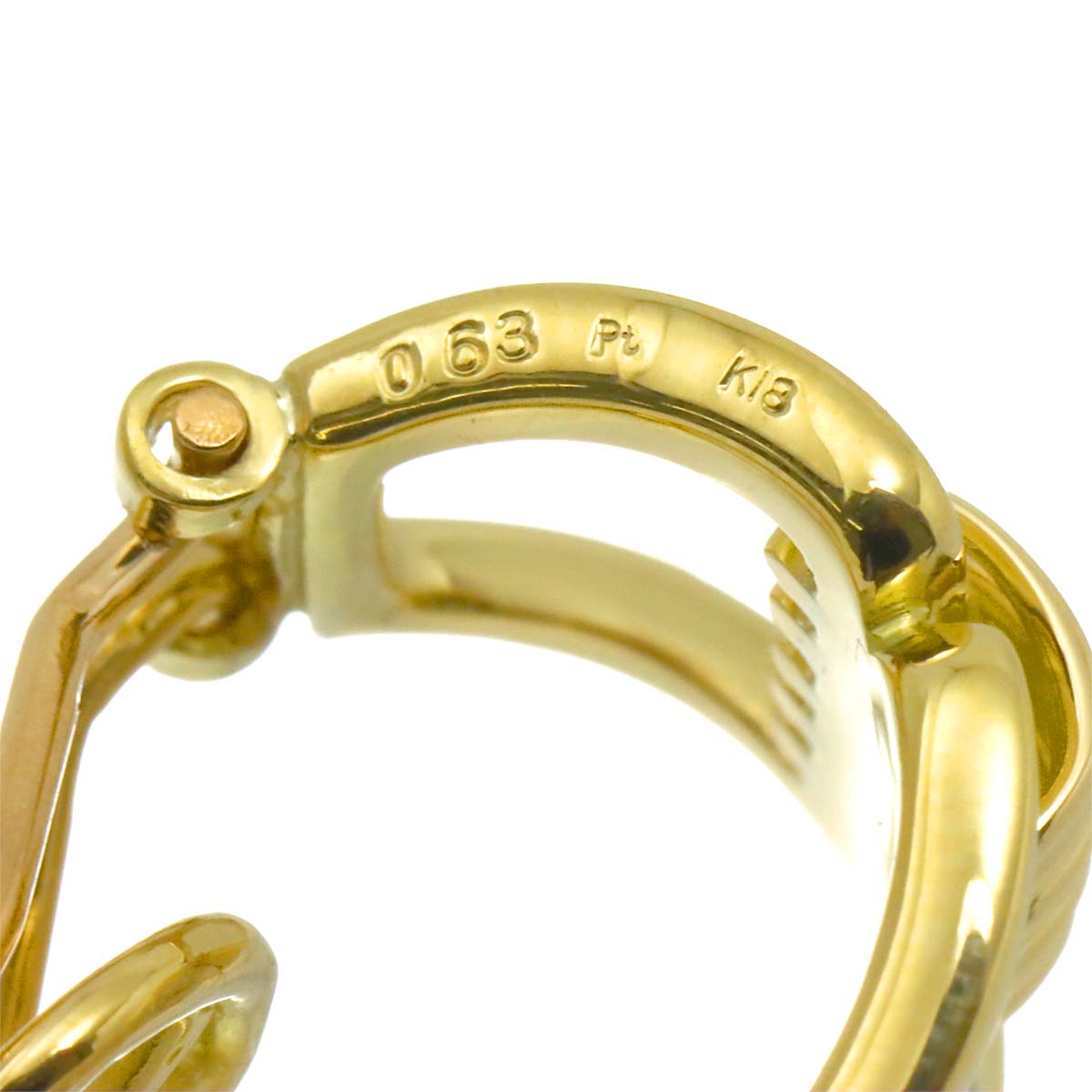 Diamond 0.63ct/0.63ct Earrings Clip-on 18K K18 YG Pt Platinum 750