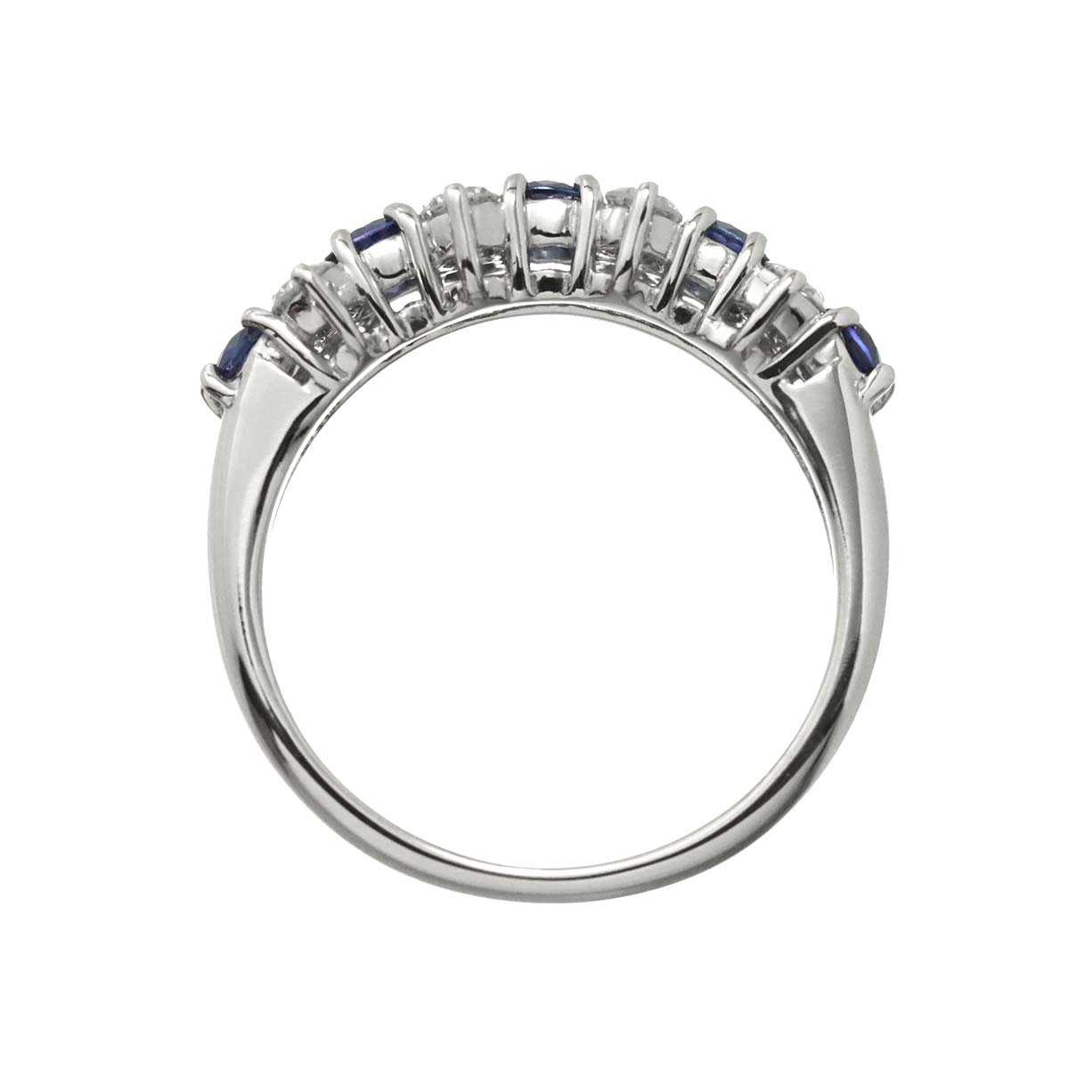Sapphire 0.58ct Diamond 0.34ct Ring Pt Platinum size4.5(US)
