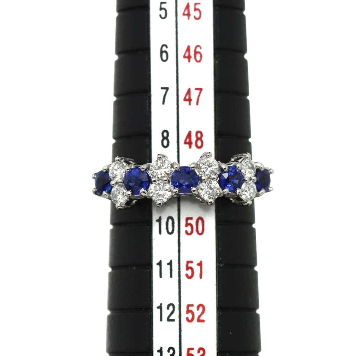 Sapphire 0.58ct Diamond 0.34ct Ring Pt Platinum size4.5(US)