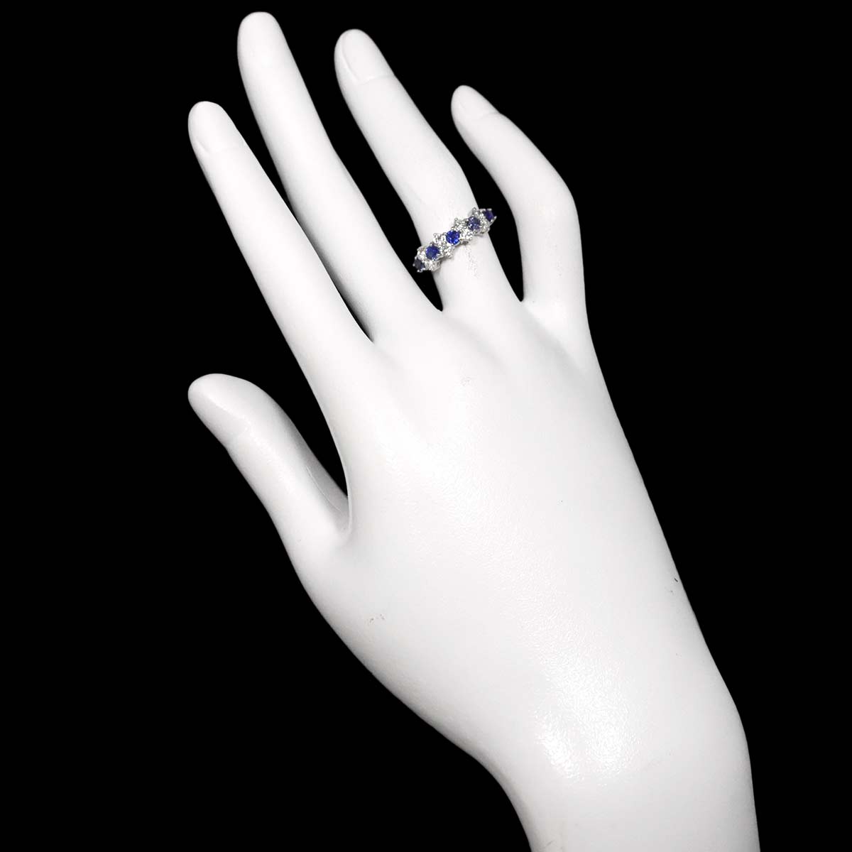 Sapphire 0.58ct Diamond 0.34ct Ring Pt Platinum size4.5(US)
