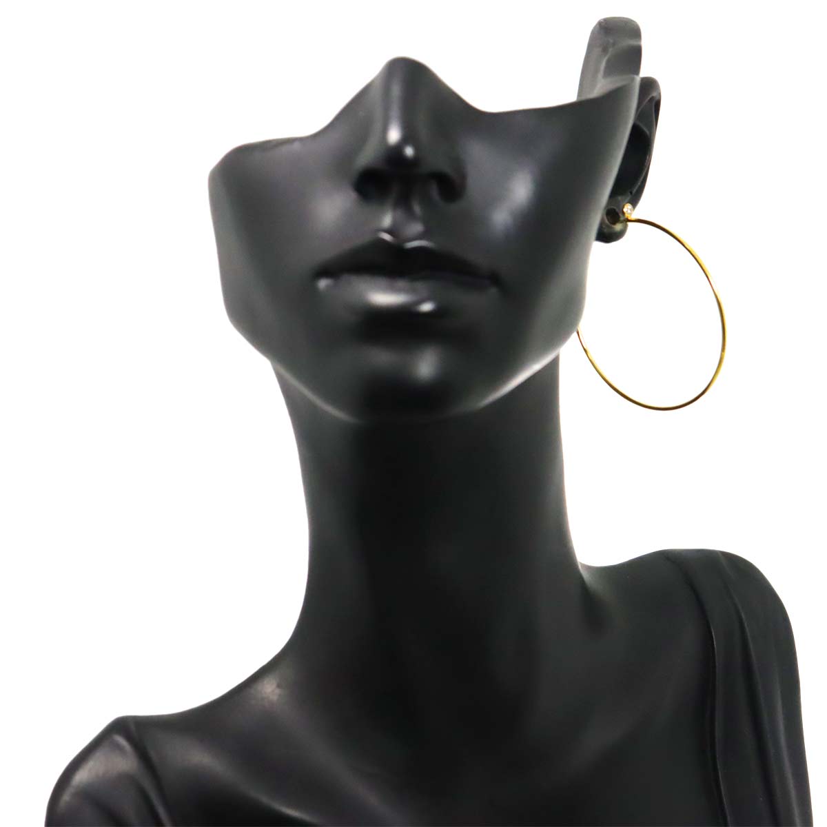 Hoop Diamond Earring Pierced 18K YG 750