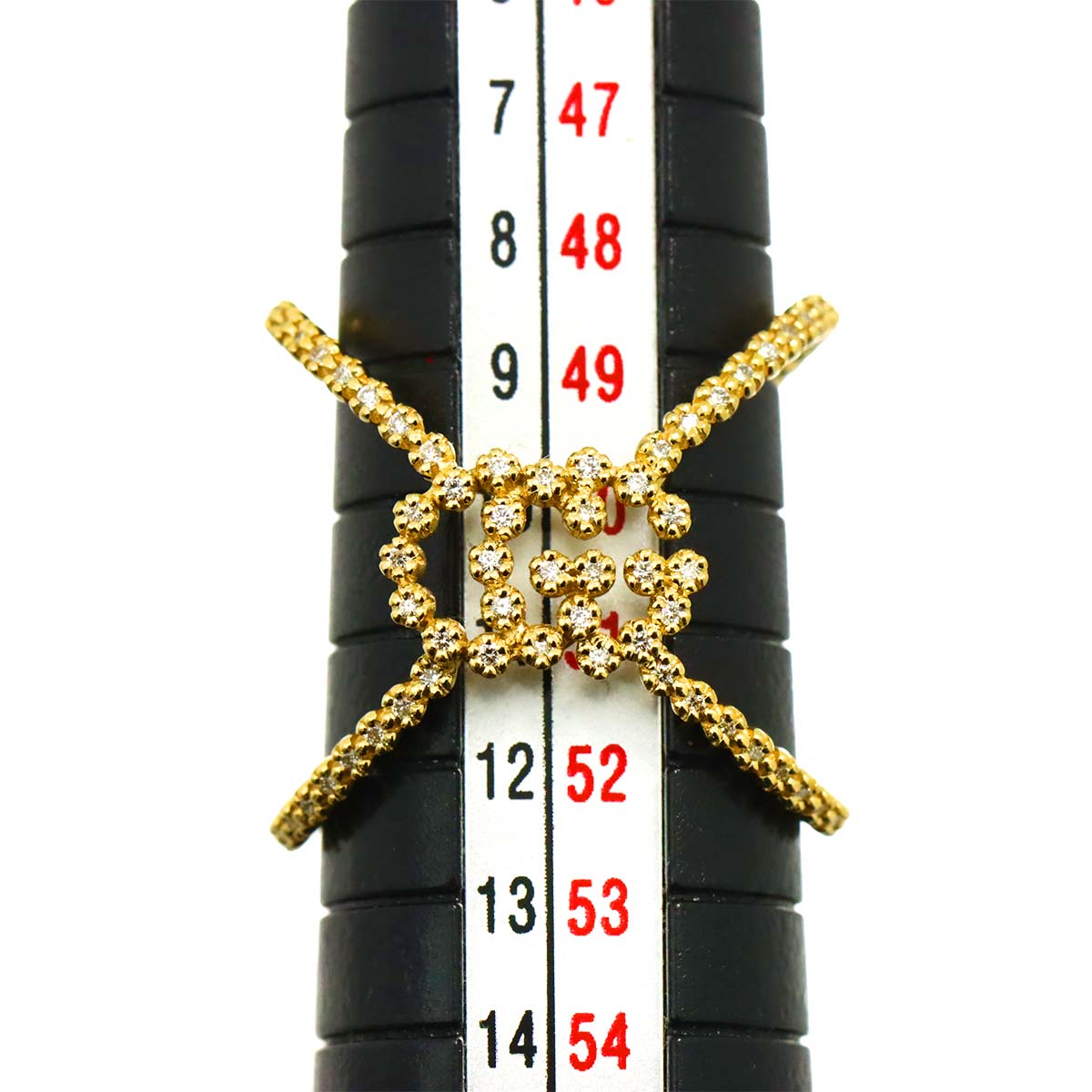 Diamond Ring 18K Yellow Gold 750 Size11 5.5-5.75(US)