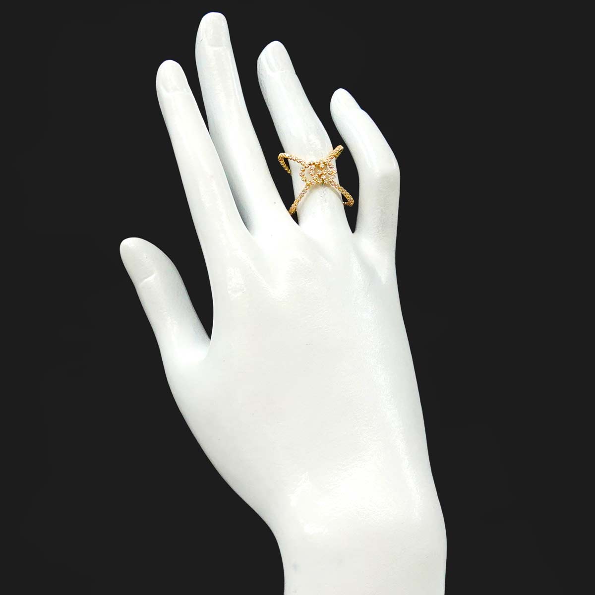 Diamond Ring 18K Yellow Gold 750 Size11 5.5-5.75(US)