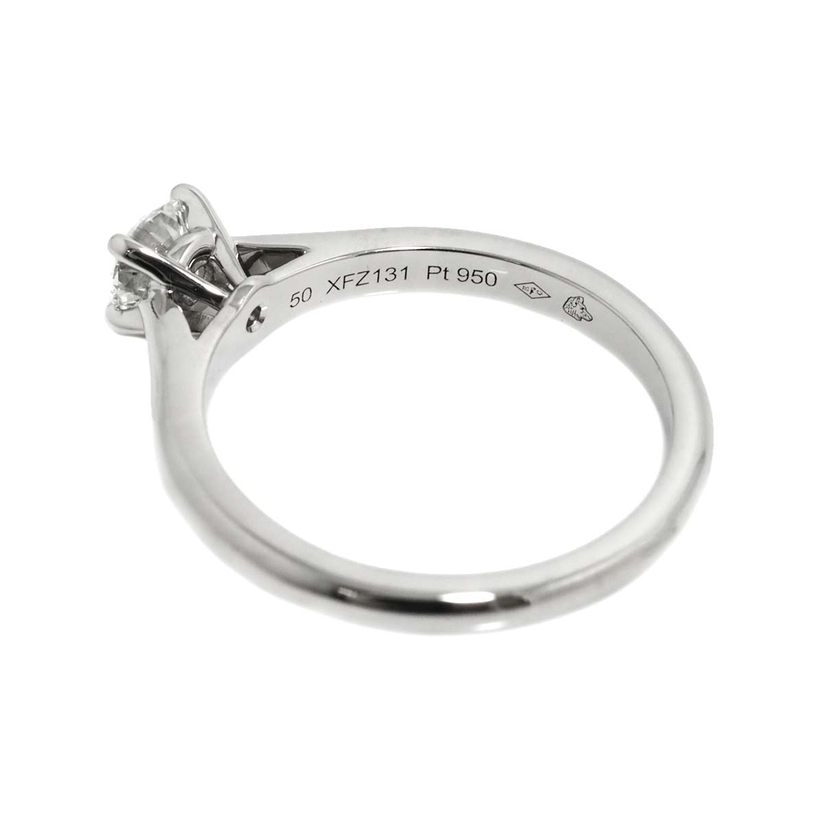 Solitaire Diamond 0.40ct F/VS2 Ring Pt Size50 5.25(US)