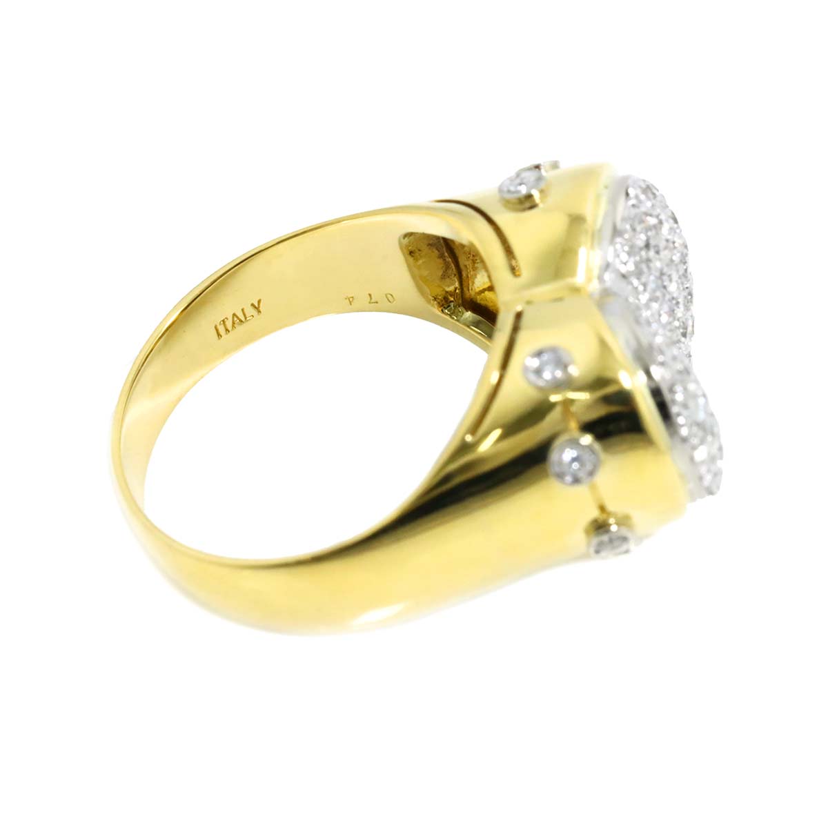 Diamond 0.37ct Ring 18K YG WG 750 size7.25(US)