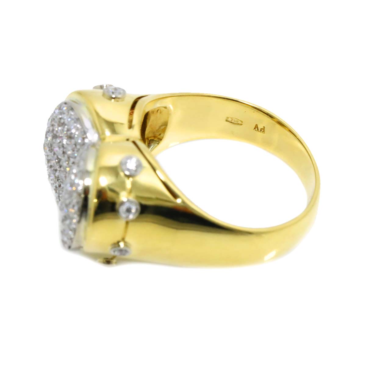 Diamond 0.37ct Ring 18K YG WG 750 size7.25(US)