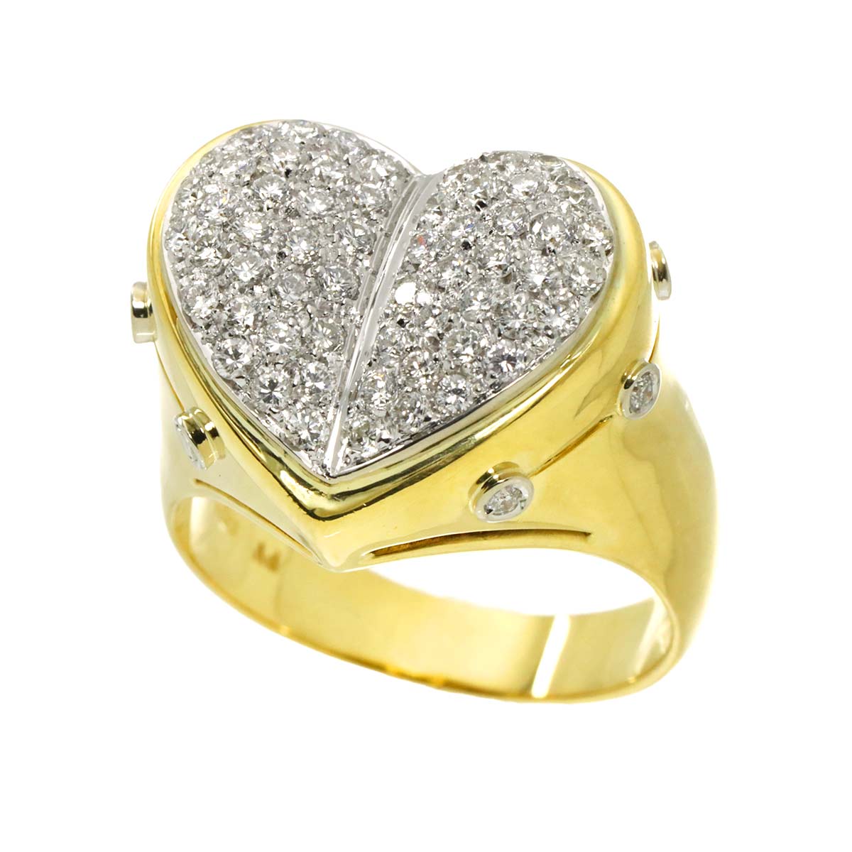 Diamond 0.37ct Ring 18K YG WG 750 size7.25(US)