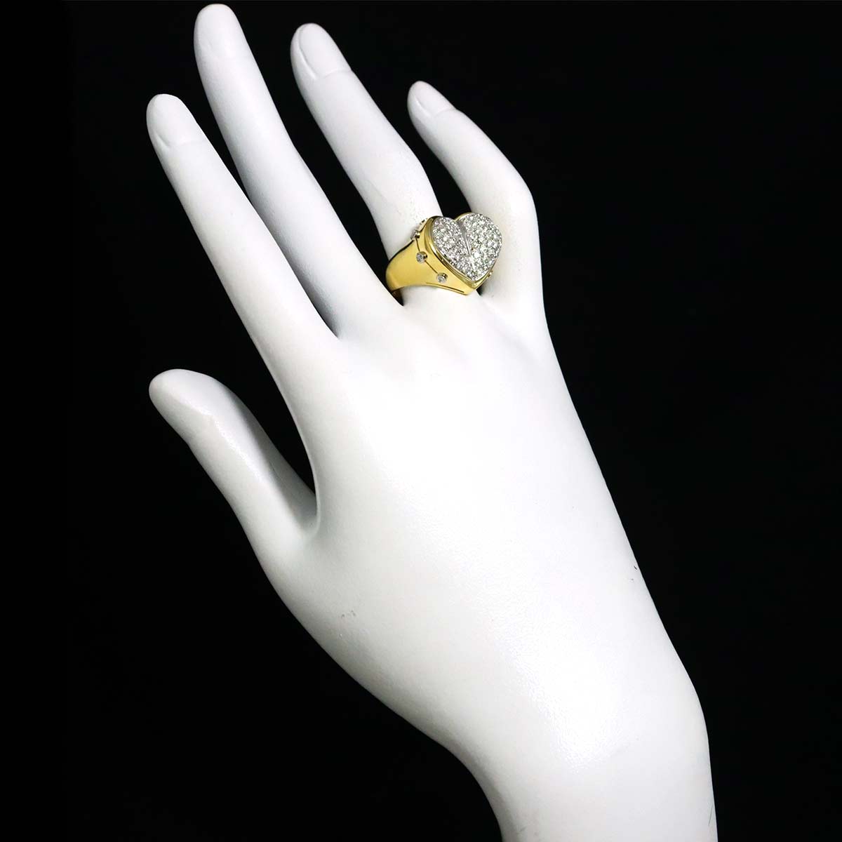 Diamond 0.37ct Ring 18K YG WG 750 size7.25(US)