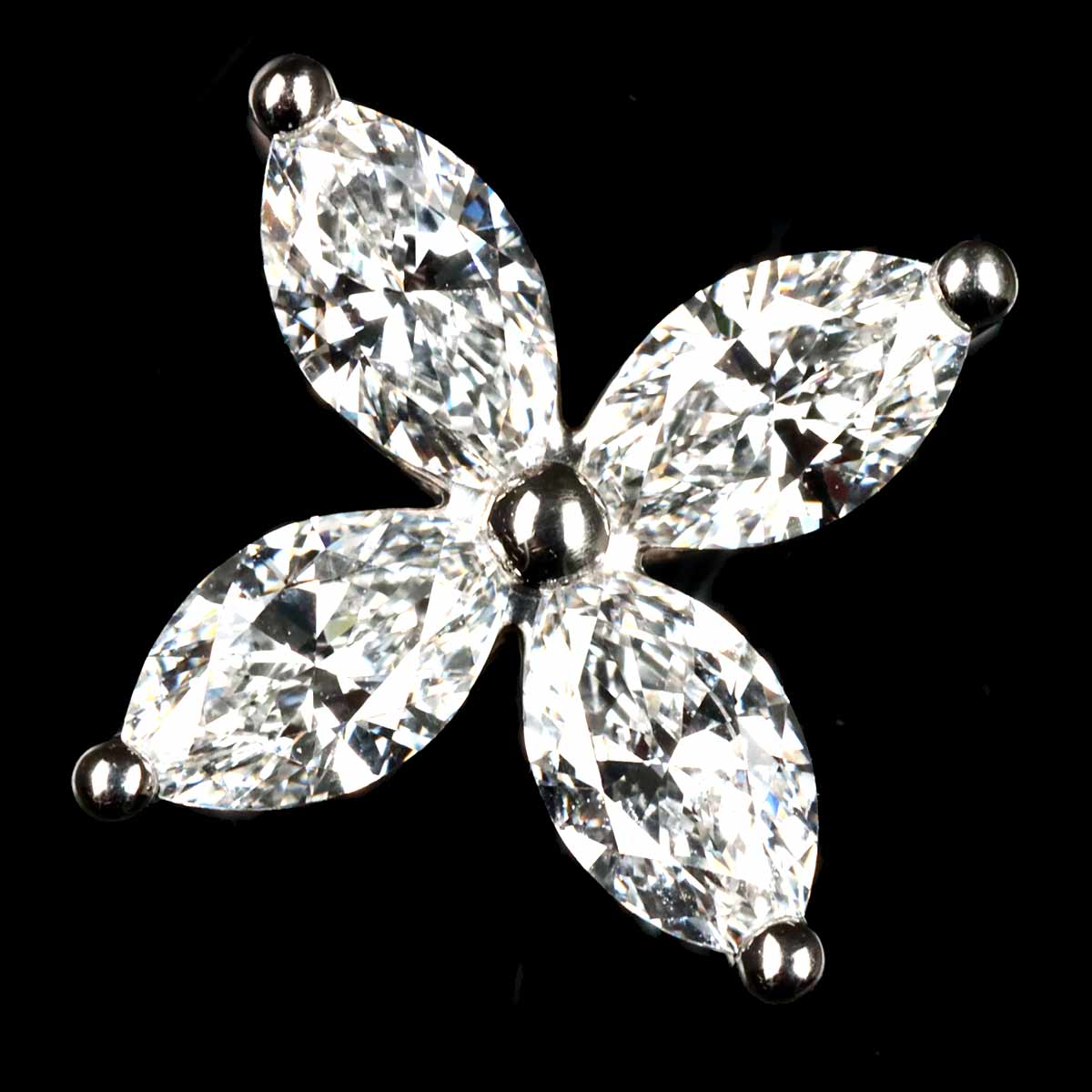 Victoria Large Diamond Earrings Pierced Pt Platinum