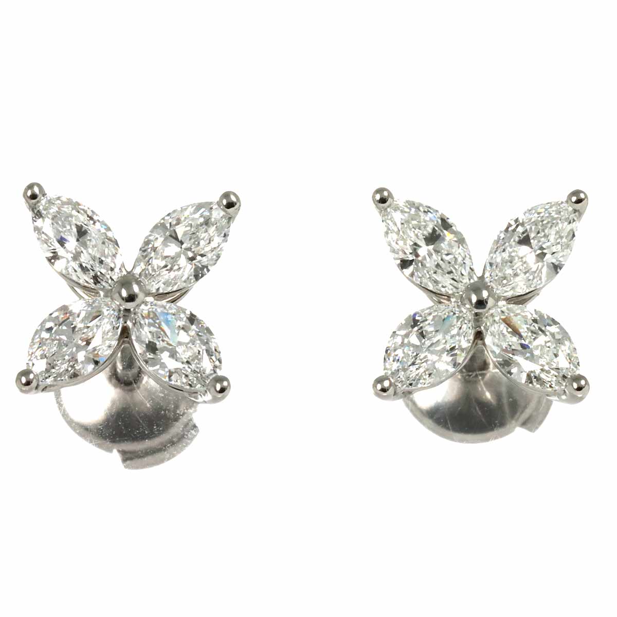 Victoria Large Diamond Earrings Pierced Pt Platinum