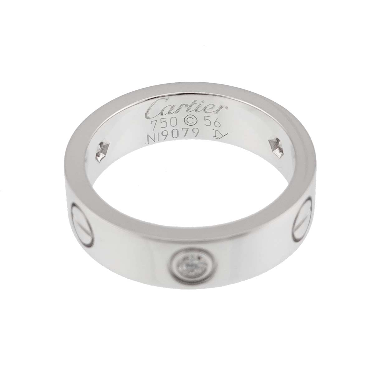 Love Ring Diamond 3P 18K White Gold 750 size56 7.25(US)