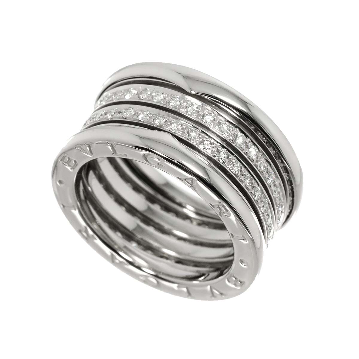 B-zero1 4Band Pave Diamond Ring 18K WG 750 size54 6.25-6.5(US)