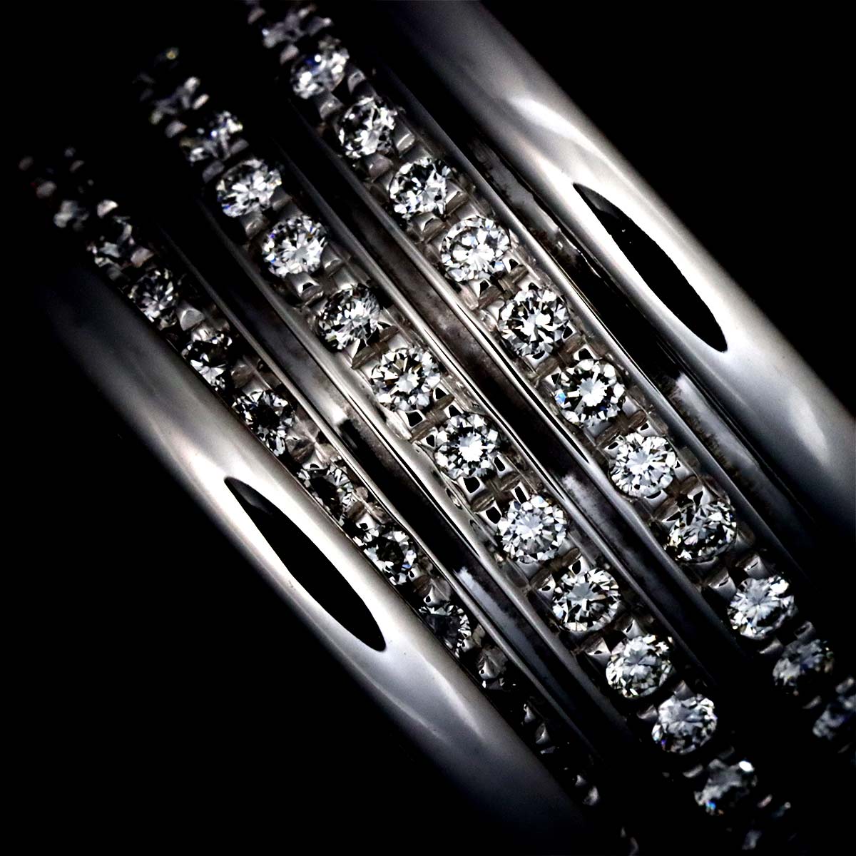 B-zero1 4Band Pave Diamond Ring 18K WG 750 size54 6.25-6.5(US)