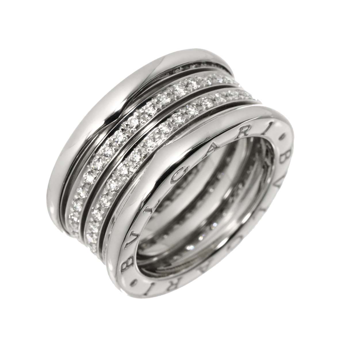 B-zero1 4Band Pave Diamond Ring 18K WG 750 size54 6.25-6.5(US)