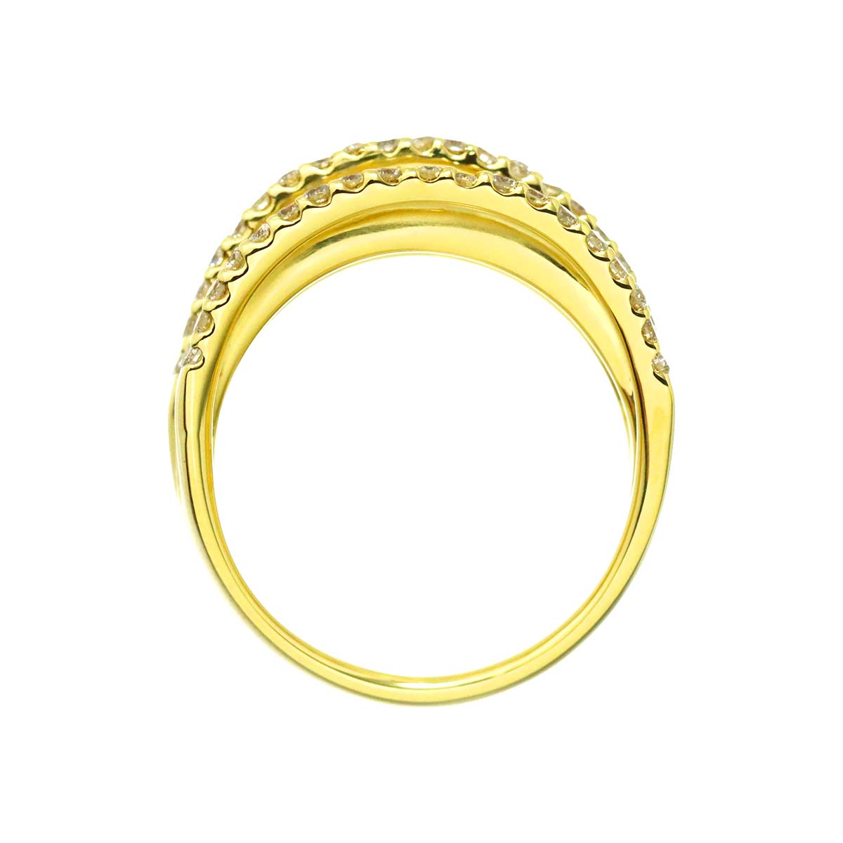 Diamond 1.00ct Ring 18K YG Yellow Gold 750 Size6.5-6.75(US)