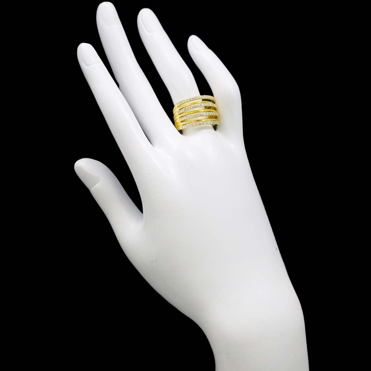 Diamond 1.00ct Ring 18K YG Yellow Gold 750 Size6.5-6.75(US)