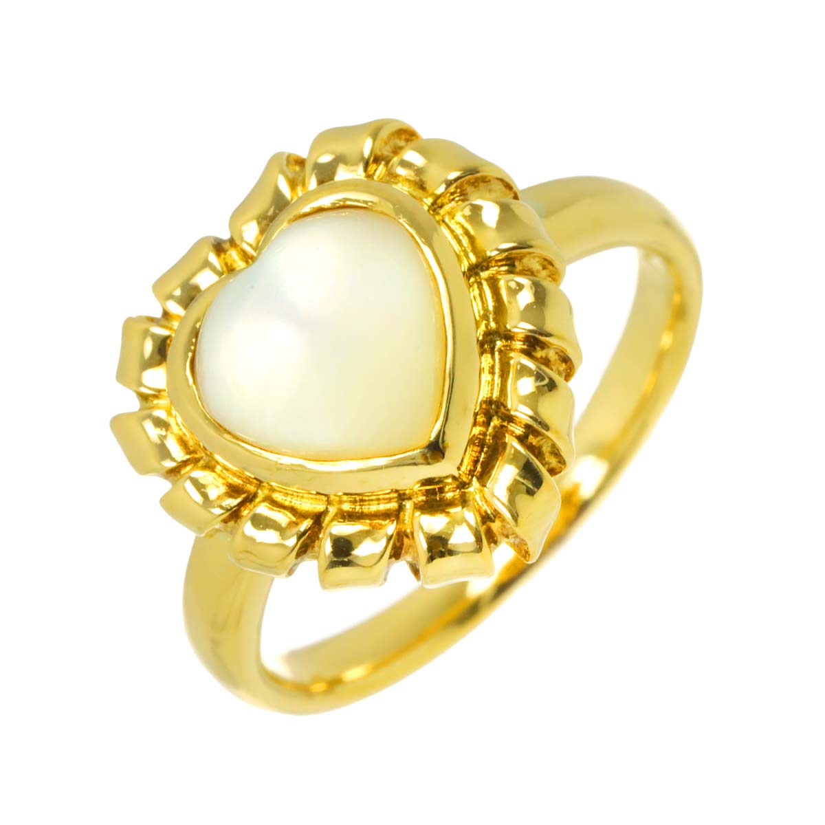 MOP Heart Ring 18K YG 750 size6.25-6.5(US)