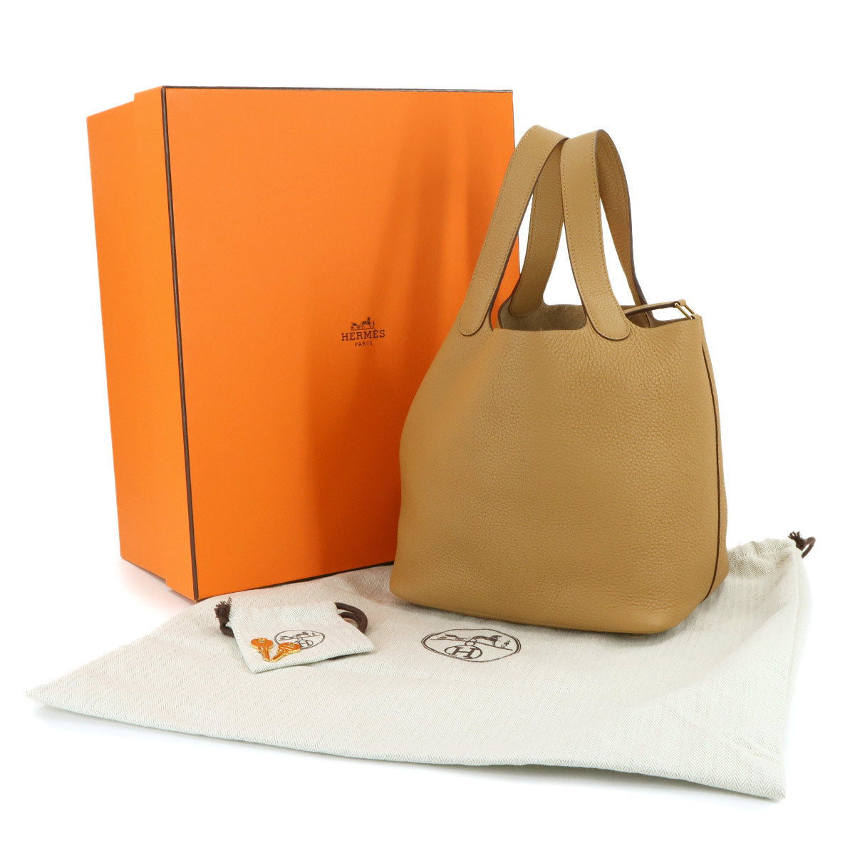 Picotin Lock MM Hand Bag Taurillon Clemence Biscuit Purse