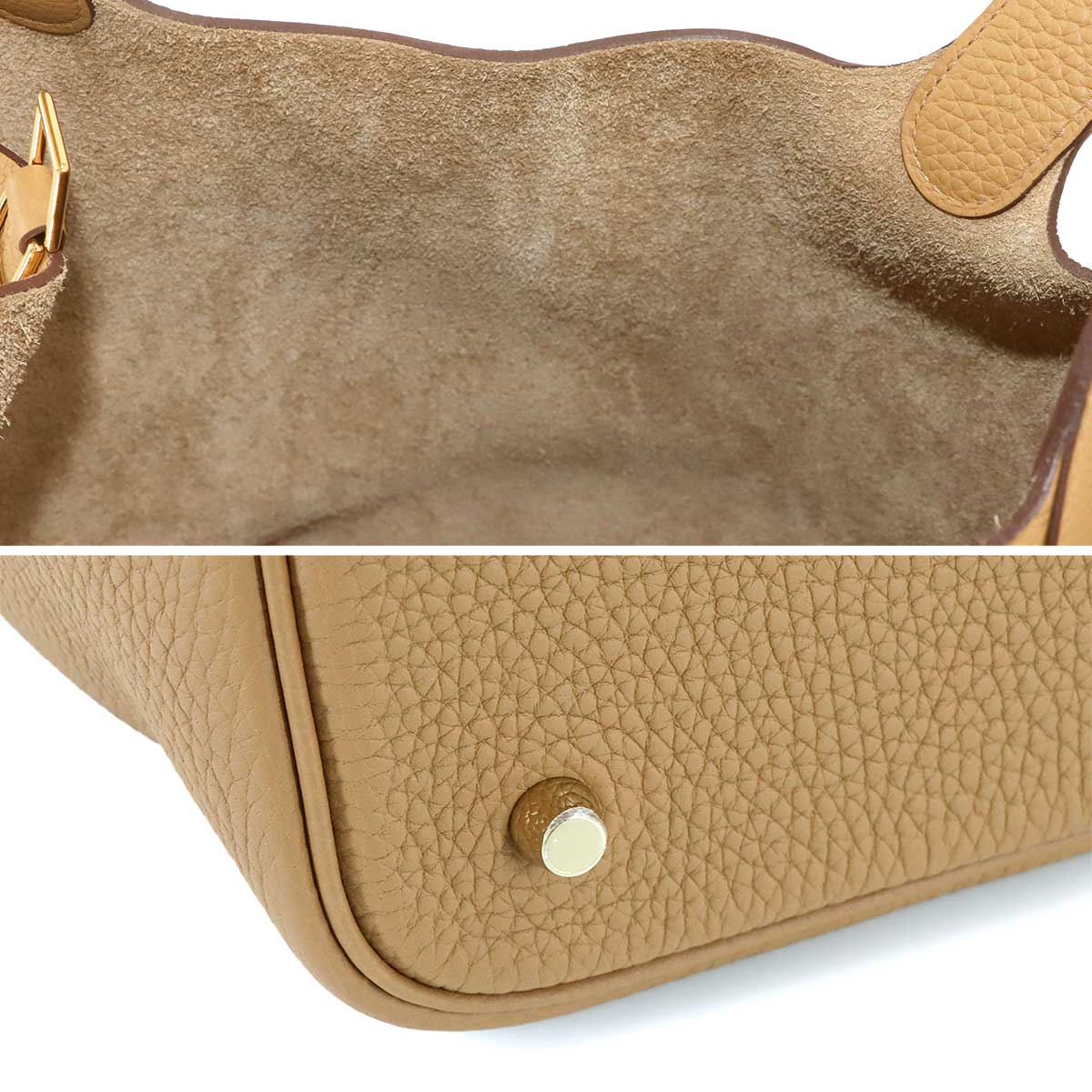 Picotin Lock MM Hand Bag Taurillon Clemence Biscuit Purse