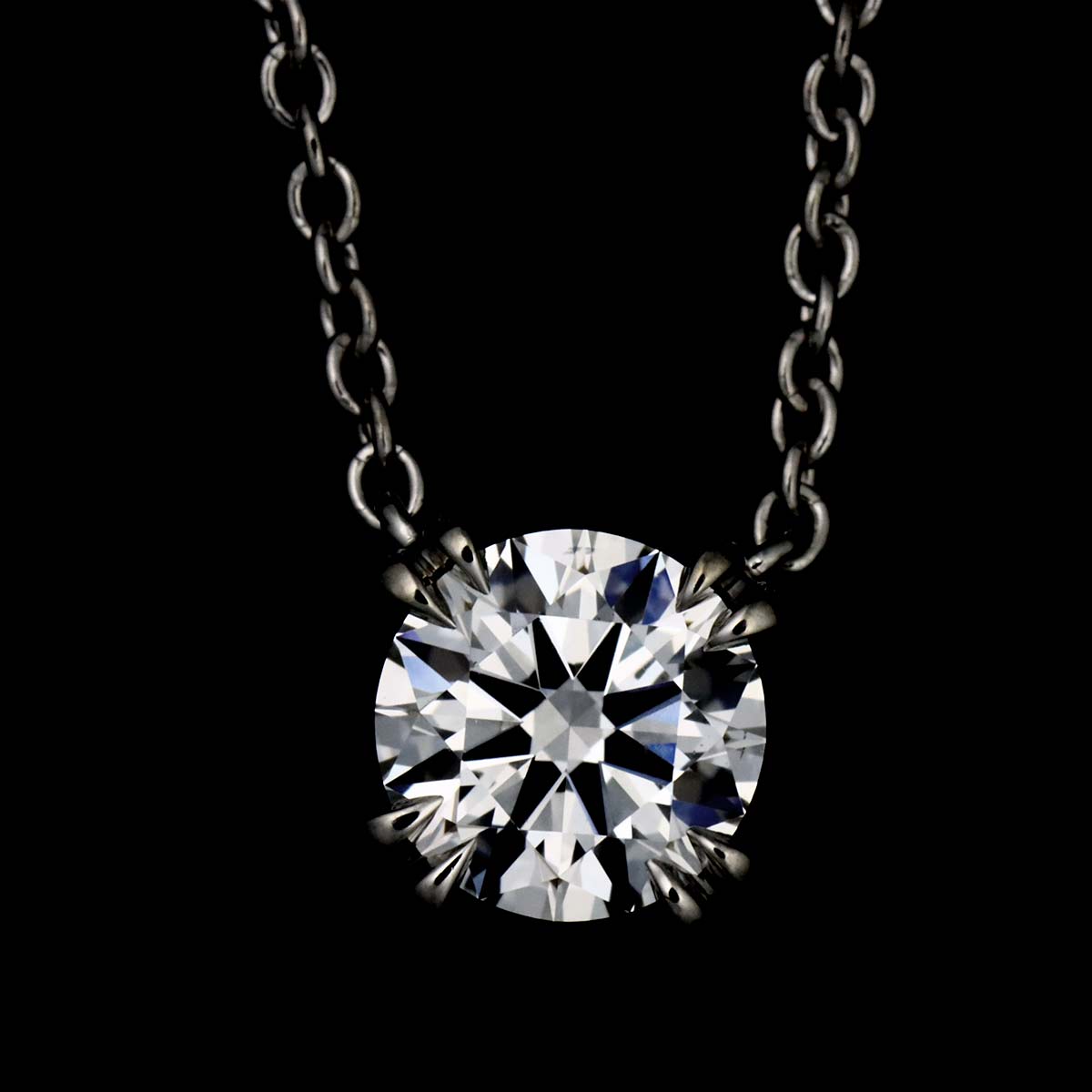 Solitaire Diamond 0.52ct F/VS2/3EX Necklace Pt