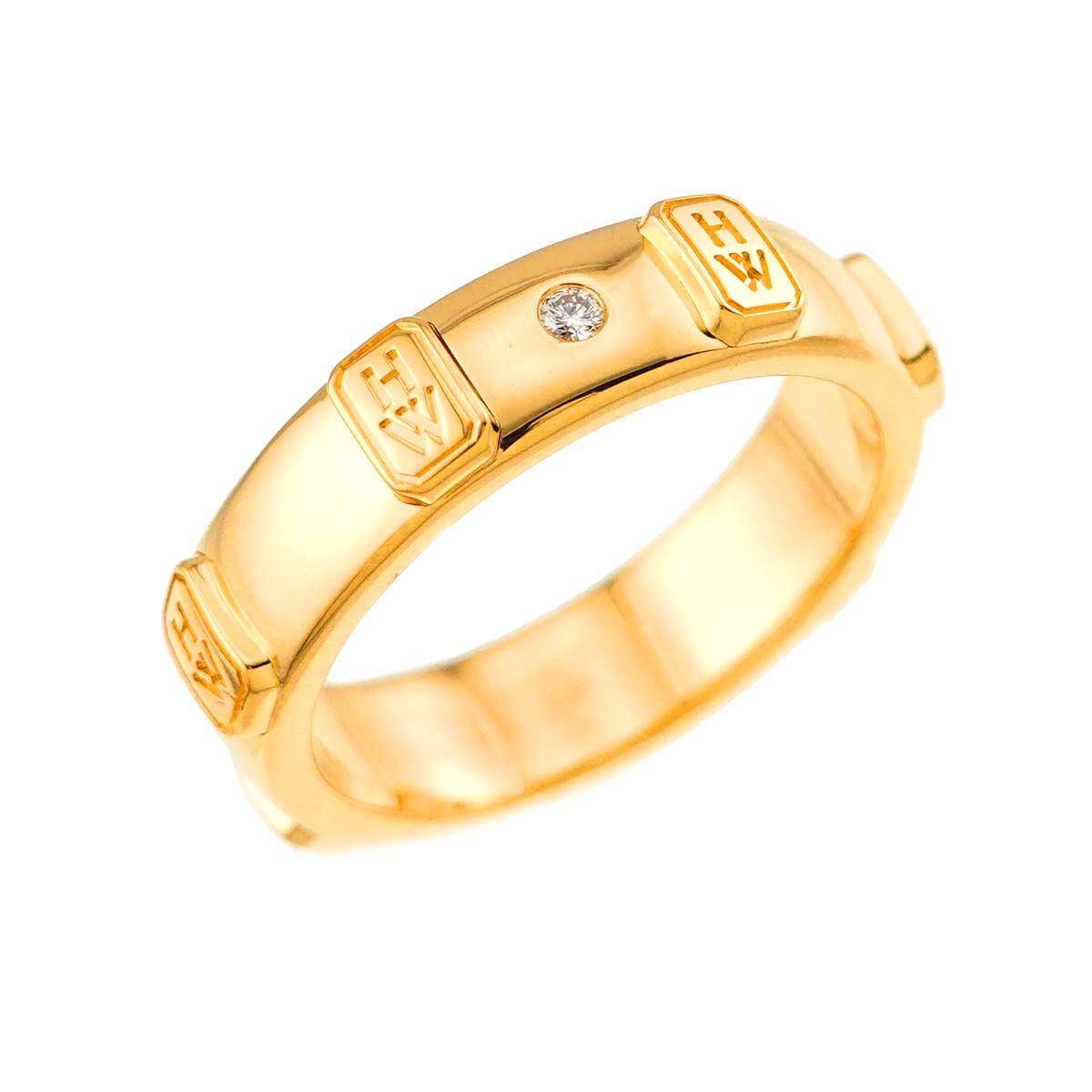 HW Logo Diamond Ring 18K YG 750 Size4.75-5(US)