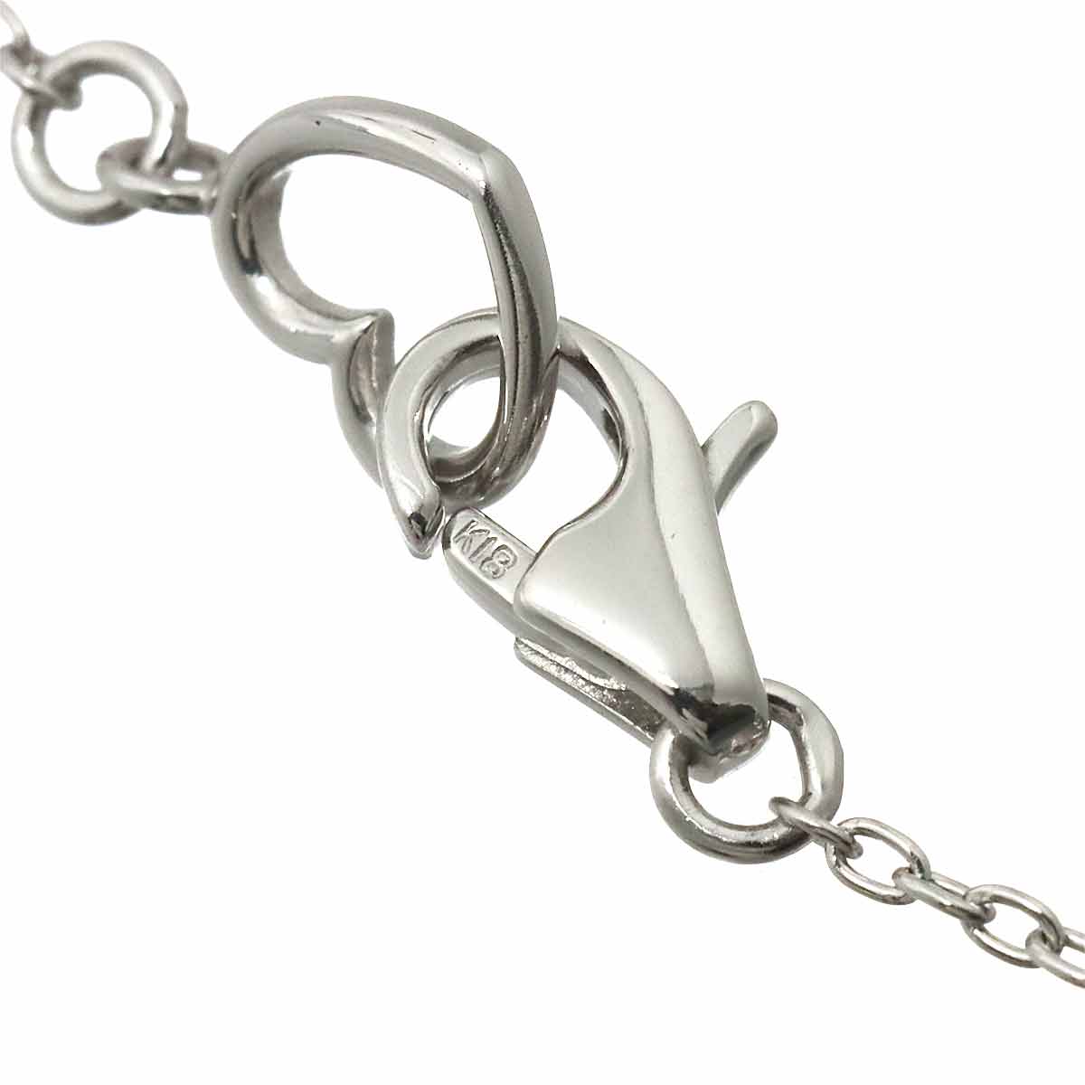 Ribbon motif Diamond 0.25ct Necklace 18K WG 750