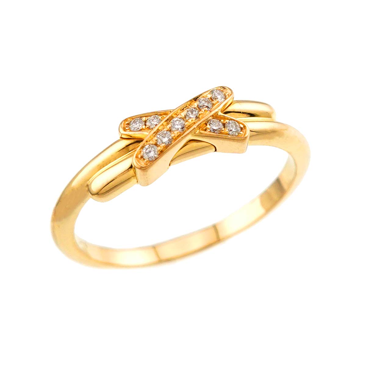 Jeux de Liens Diamond Ring 18K YG 750 size48 4.5(US)