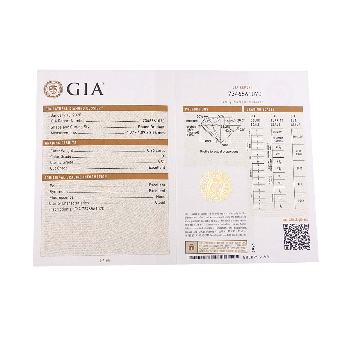 Diamond 0.26ct D/VS1/3EX Ring Platinum size49 4.75-5(US)