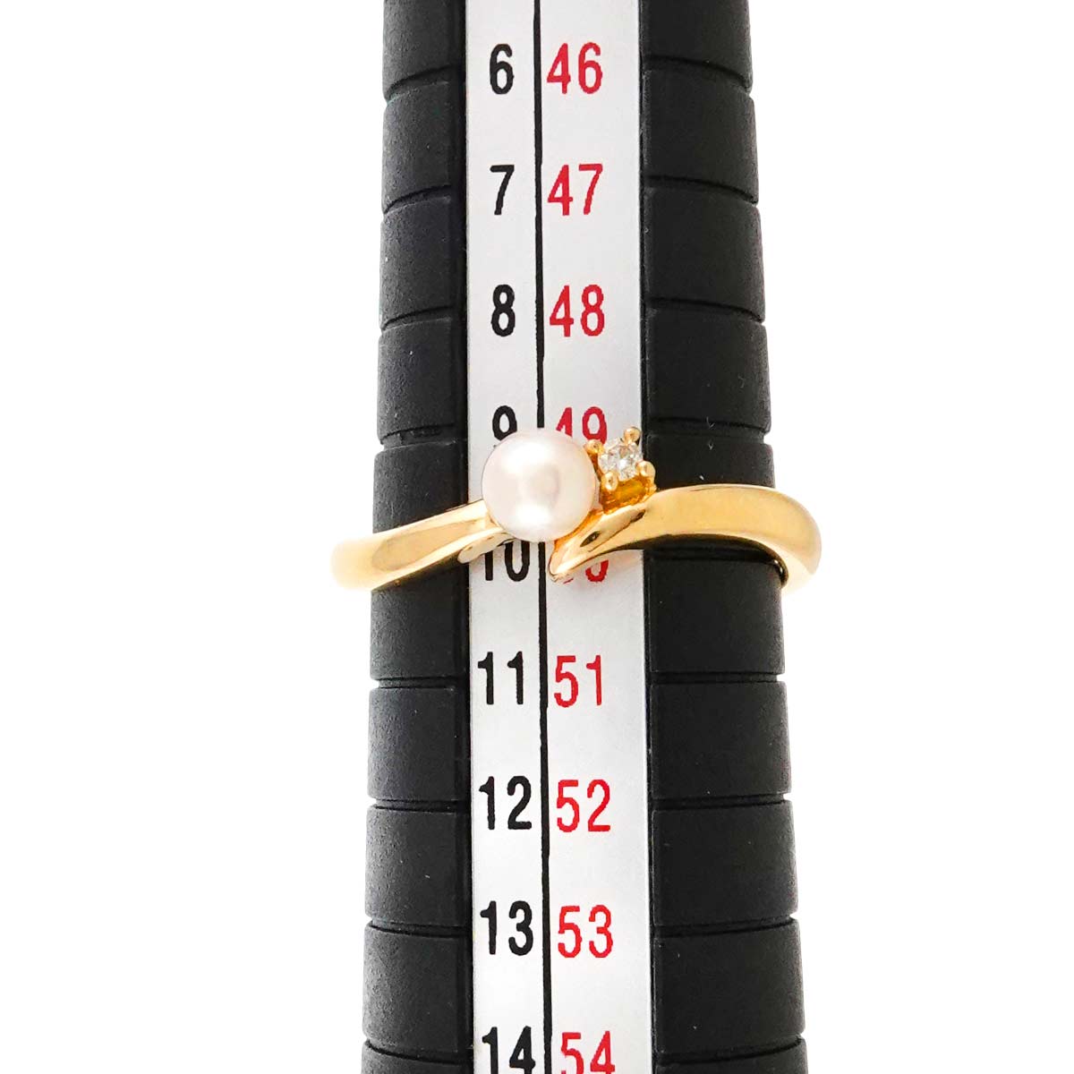 Akoya pearl 4.0mm Diamond 0.01ct Ring 18K YG 750 5.25(US)